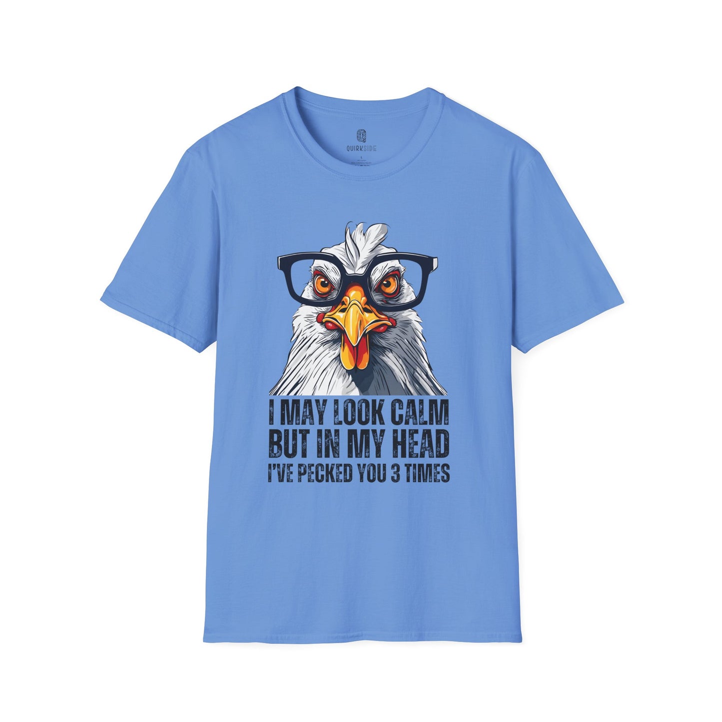 Funny Chicken Unisex T-Shirt, Crazy Chicken Tee, Quirky Humor Shirt, Stand Out Apparel, Hilarious Graphic Top - Quirkside Creations