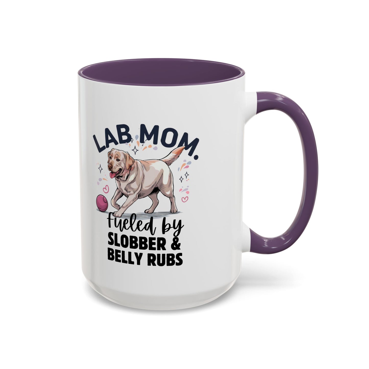 Lab Mom Coffee Mug - Fueled by Slobber & Belly Rubs, Dog Lover Gift, Pet Owner Coffee Cup, Personalized Dog Mom Mug, Cute Animal Mug
