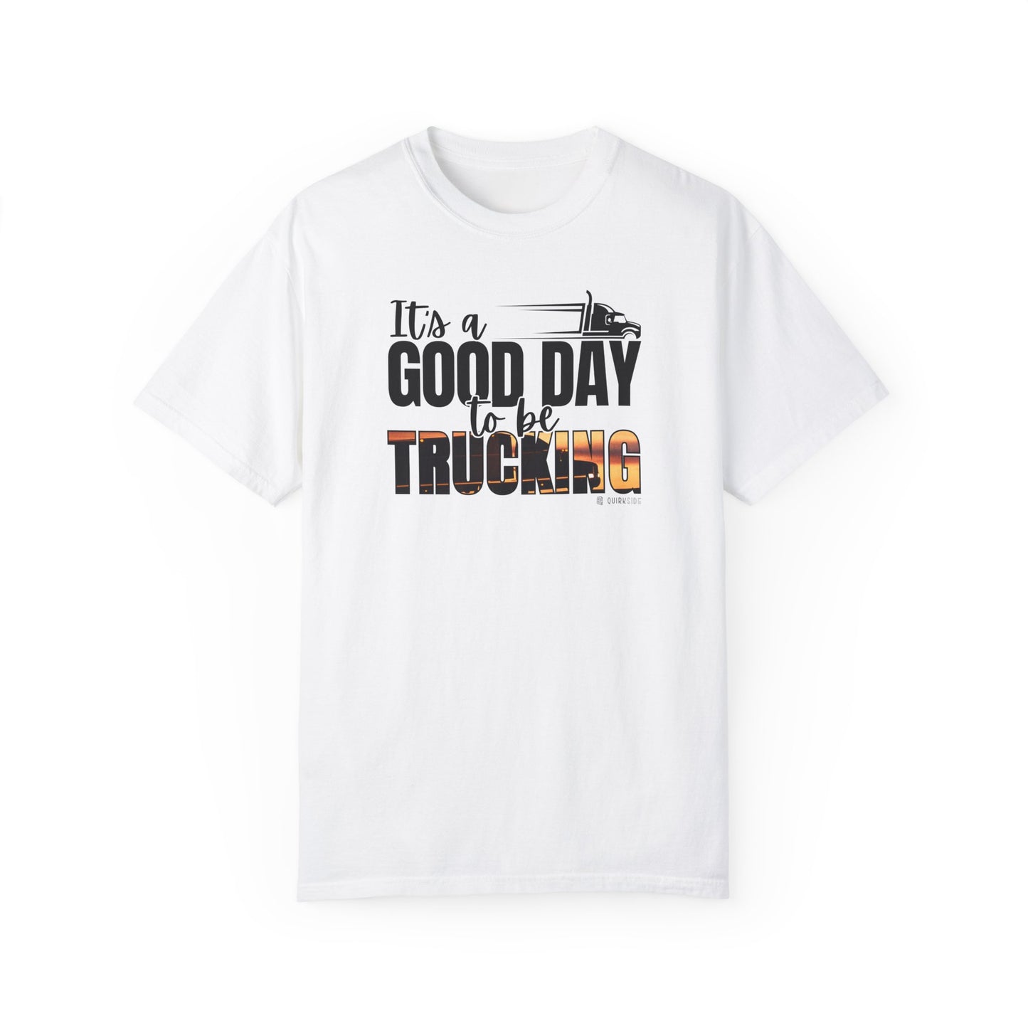 Trucking T-shirt, Truckers Tee, Highway Driver Shirt, On The Road Top, Unisex Tee, Comfortable Garment-Dyed Shirt