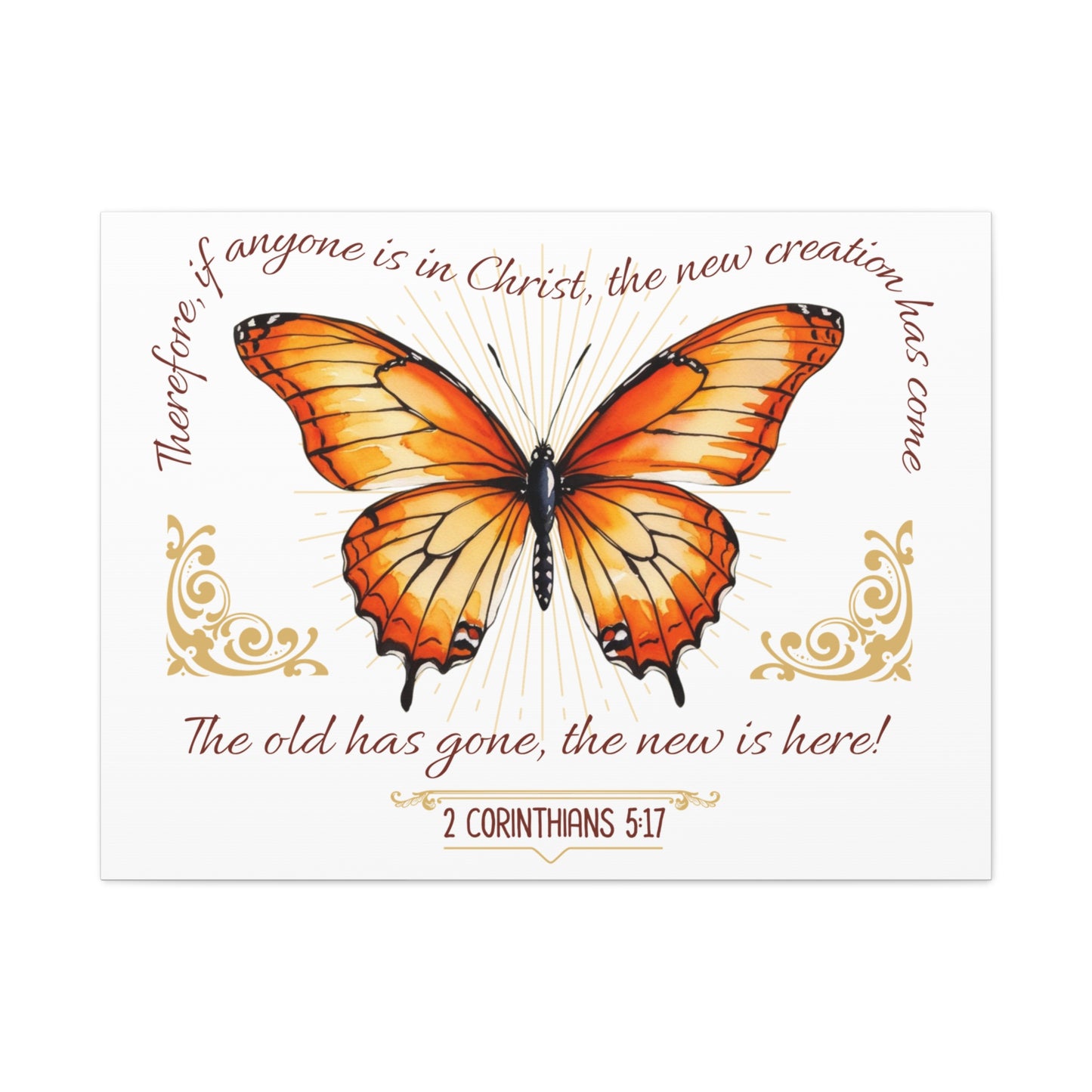 Butterfly Wall Art, Inspirational Canvas Print, Christian Home Decor, Gift for Religious Celebrations, Motivational Artwork