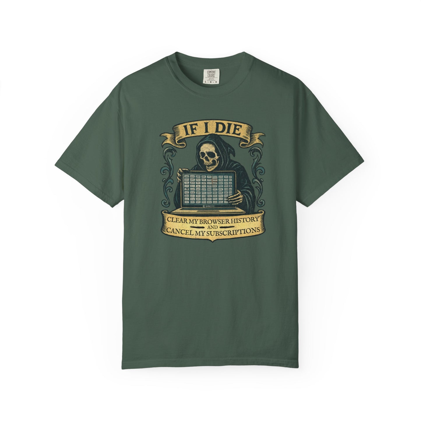 Grim Reaper Graphic Tee, Funny Death T-Shirt, If I Die Shirt, Halloween Gift, Unisex Casual Top