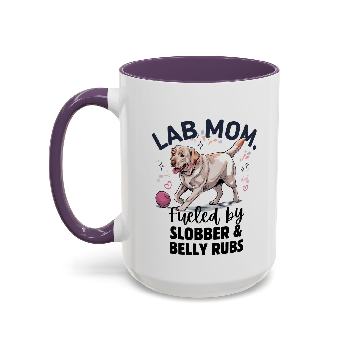 Lab Mom Coffee Mug - Fueled by Slobber & Belly Rubs, Dog Lover Gift, Pet Owner Coffee Cup, Personalized Dog Mom Mug, Cute Animal Mug