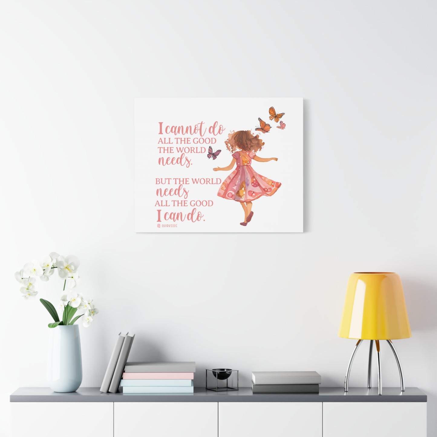 Inspirational Wall Art Canvas, Motivational Home Decor, Butterfly Quote Print, Gift for Her, Positive Vibes Wall Decor
