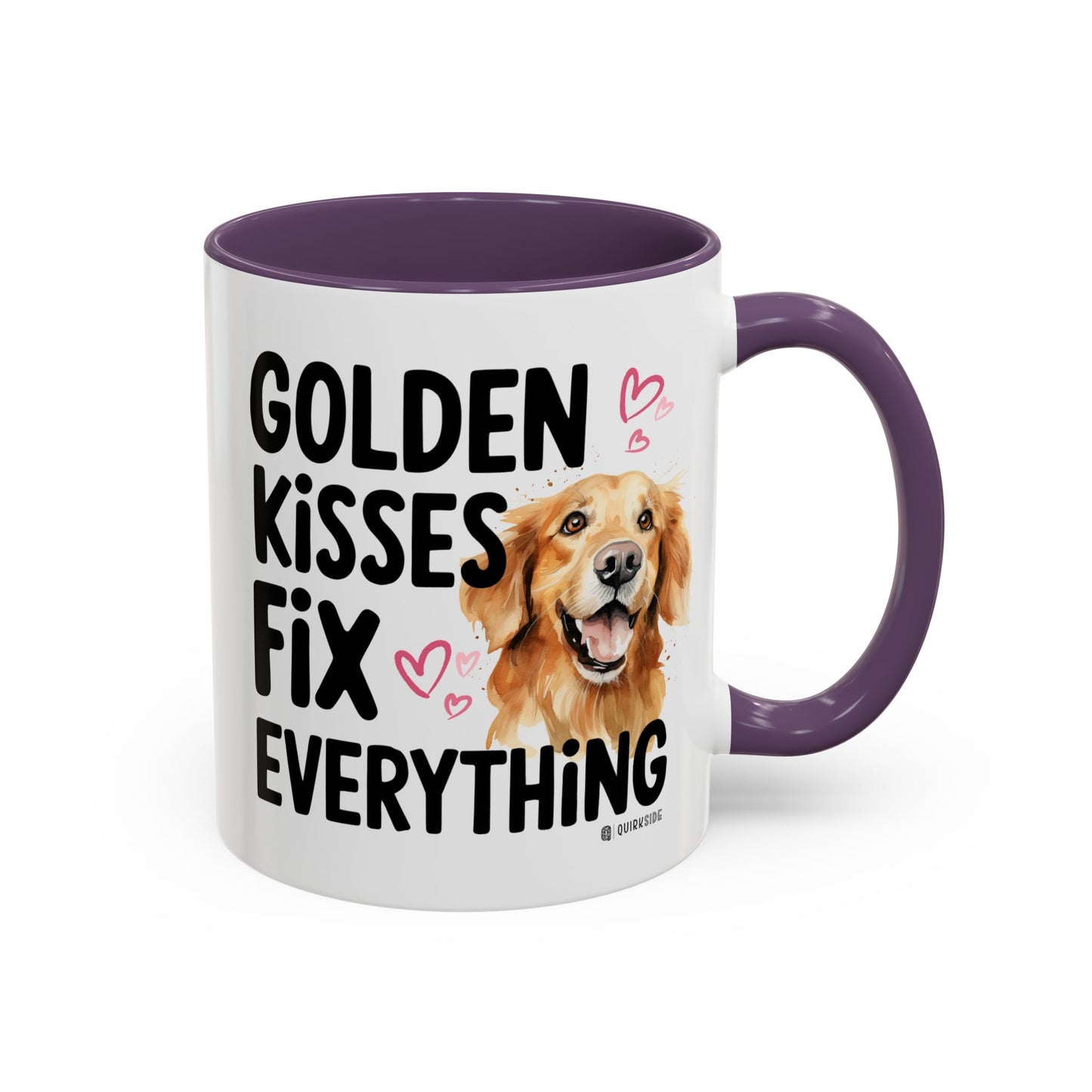 Golden Kisses Fix Everything Mug, Dog Lover Gift, Pet Owner Coffee Cup, Cute Animal Lover Mug, Fun Pet Quote Mug
