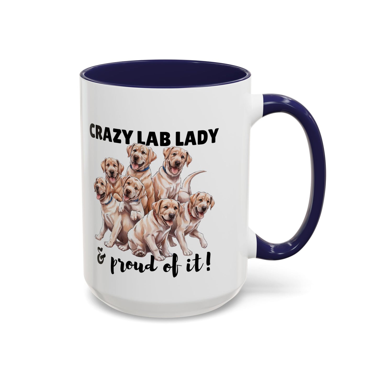 Crazy Lab Lady Coffee Mug - Dog Lover Gift, Pet Mom Mug, Funny Lab Dog Mug, Coffee Cup for Dog Owners, Animal Lover's Accessories