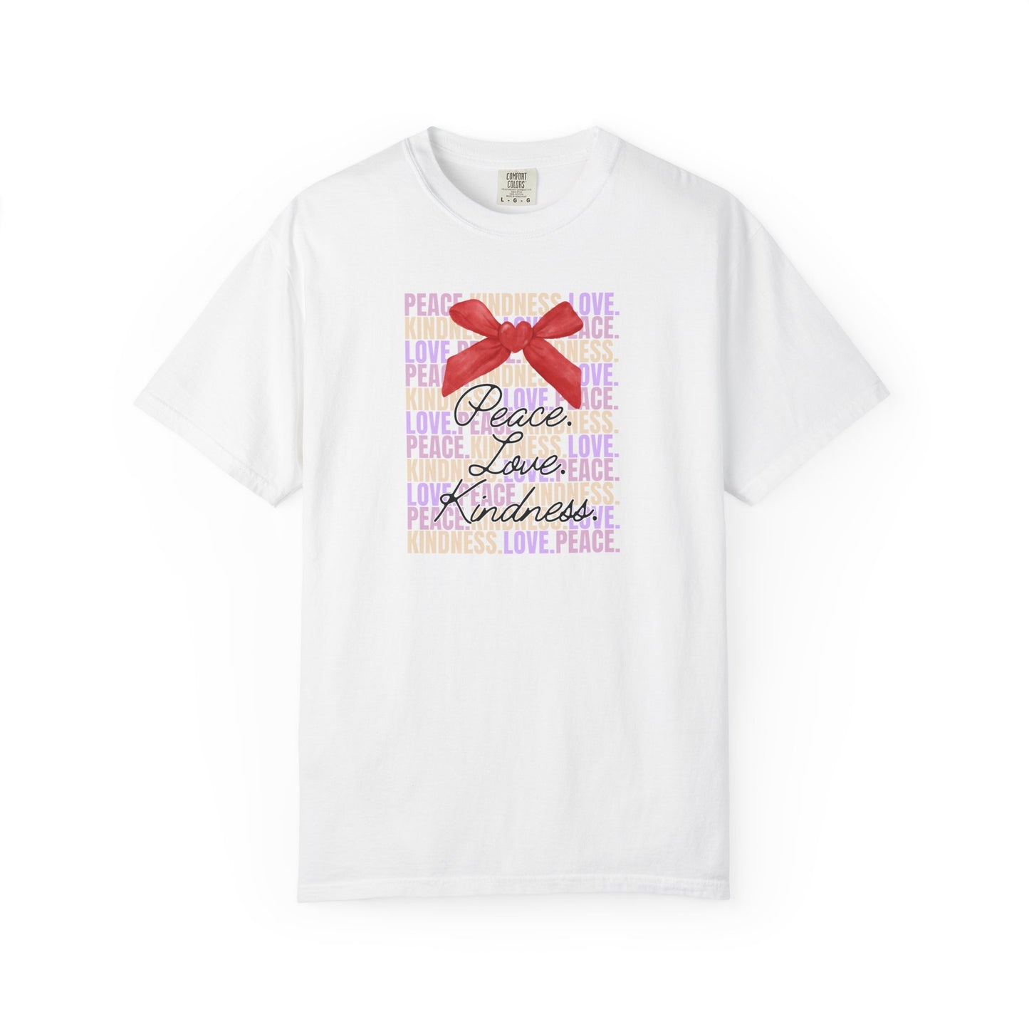 Peaceful Vibes Unisex T-shirt, Kindness Love Tee, Inspirational Shirt, Positivity Apparel, Comfortable Garment-Dyed Top