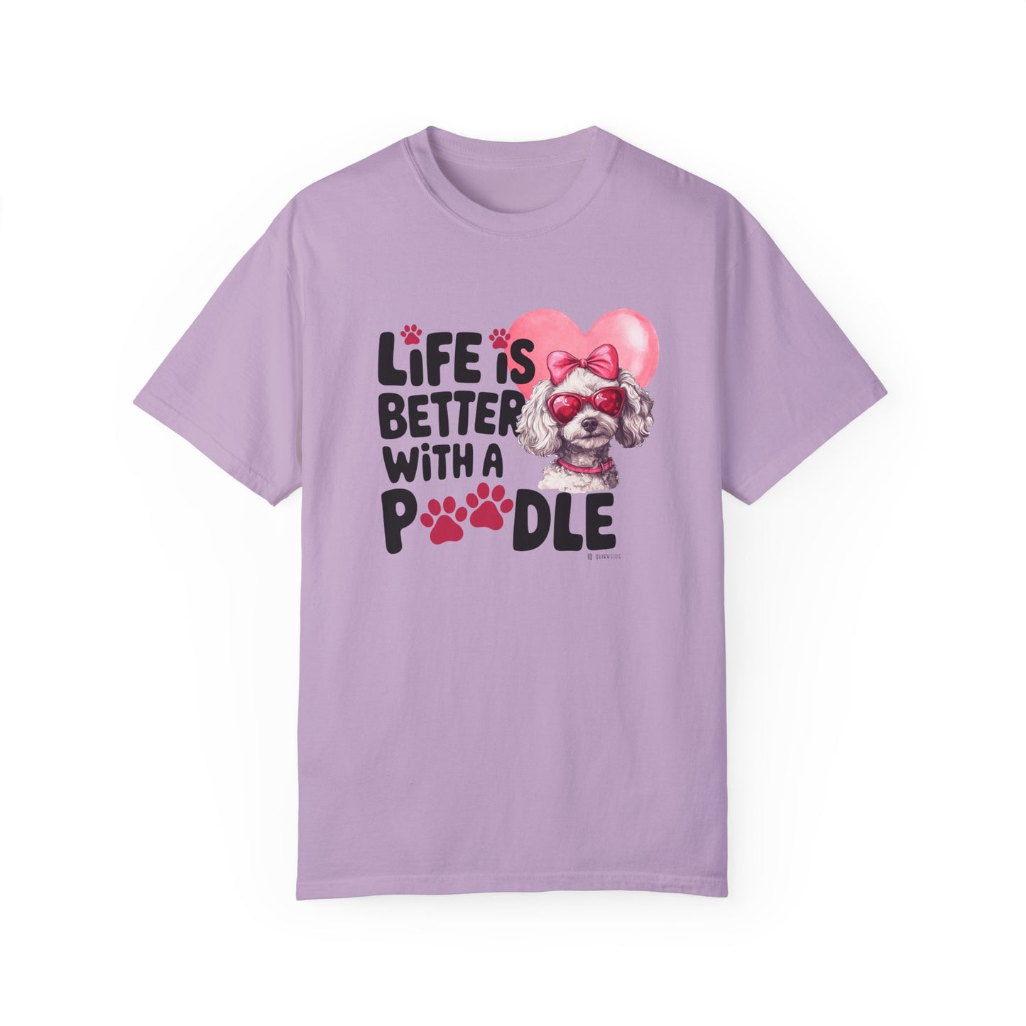 Poodle Lover T-shirt, Dog Owner Shirt, Cute Unisex Tee, Garment-Dyed Top, Dog Mom Dad Gift, Pet Lover Apparel, Animal Graphic Tee