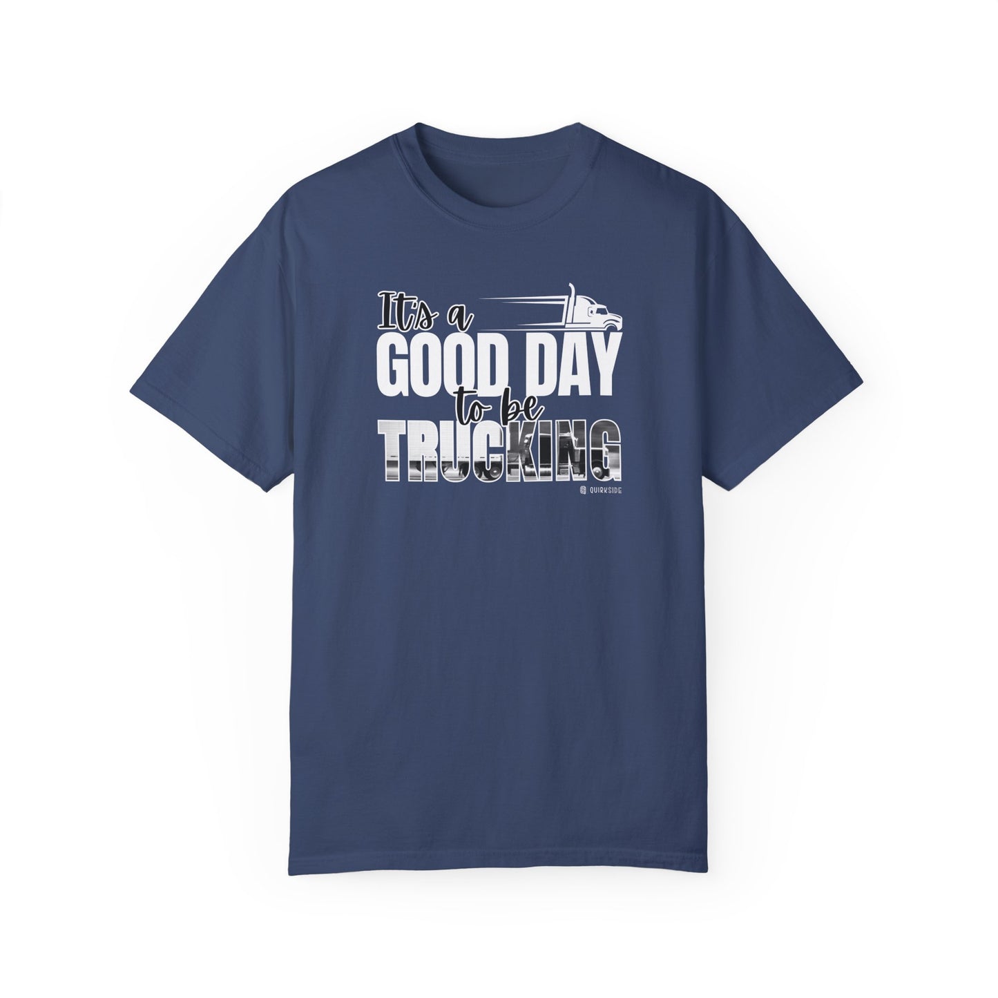 Trucking T-shirt, Truckers Tee, Highway Driver Shirt, On The Road Top, Unisex Tee, Comfortable Garment-Dyed Shirt