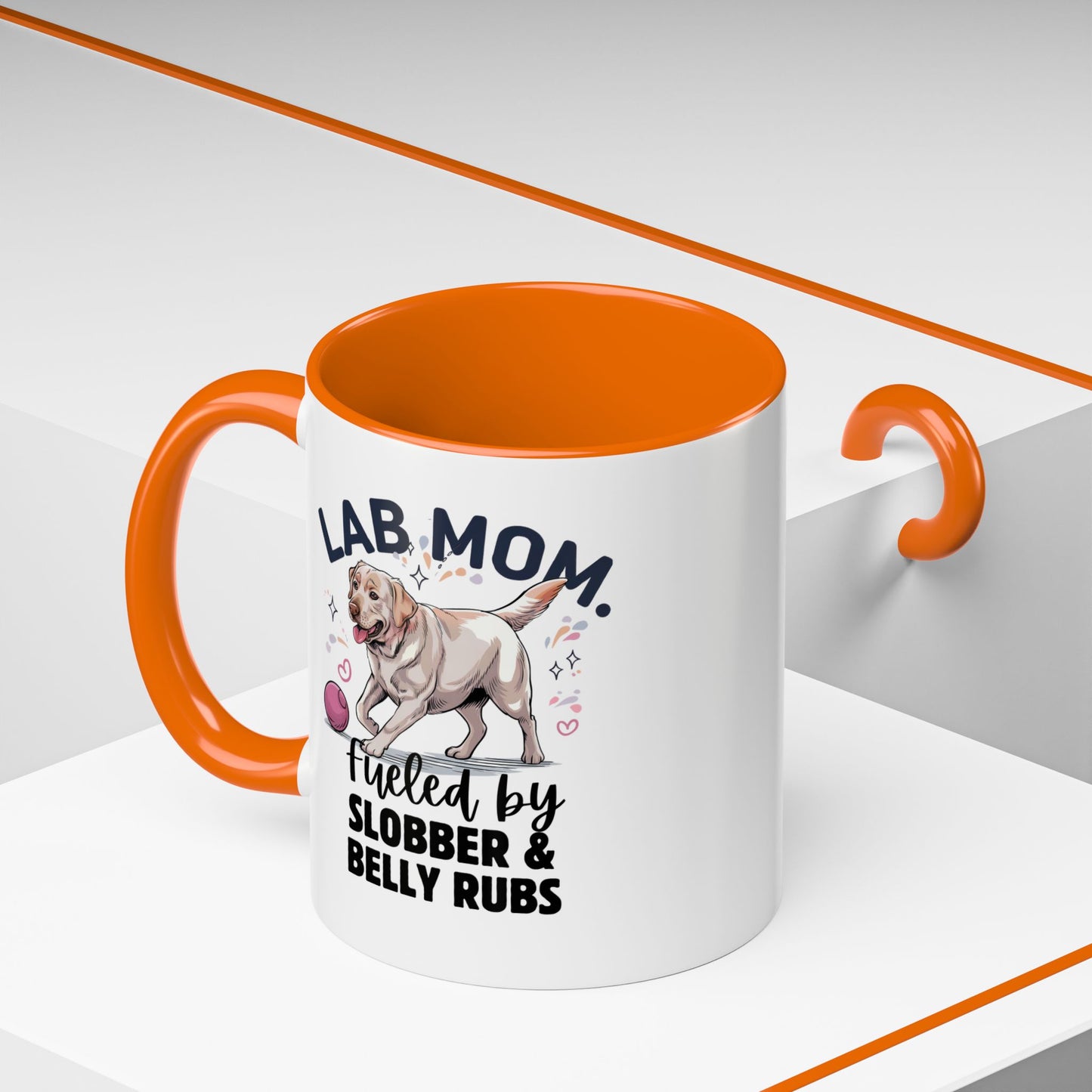 Lab Mom Coffee Mug - Fueled by Slobber & Belly Rubs, Dog Lover Gift, Pet Owner Coffee Cup, Personalized Dog Mom Mug, Cute Animal Mug