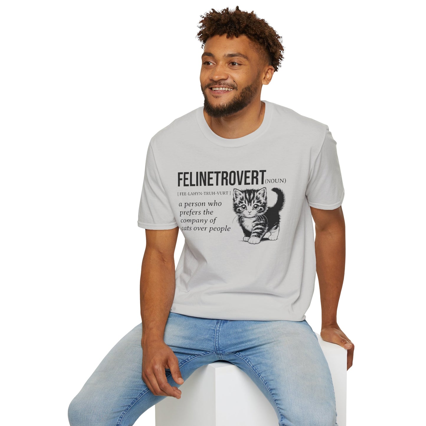Cat Lover's Softstyle T-Shirt - Comfortable Tee for Feline Enthusiasts, Kitty Print Shirt, Animal Graphic Top, Cute Kitten T-Shirt, Pet - Quirkside Creations