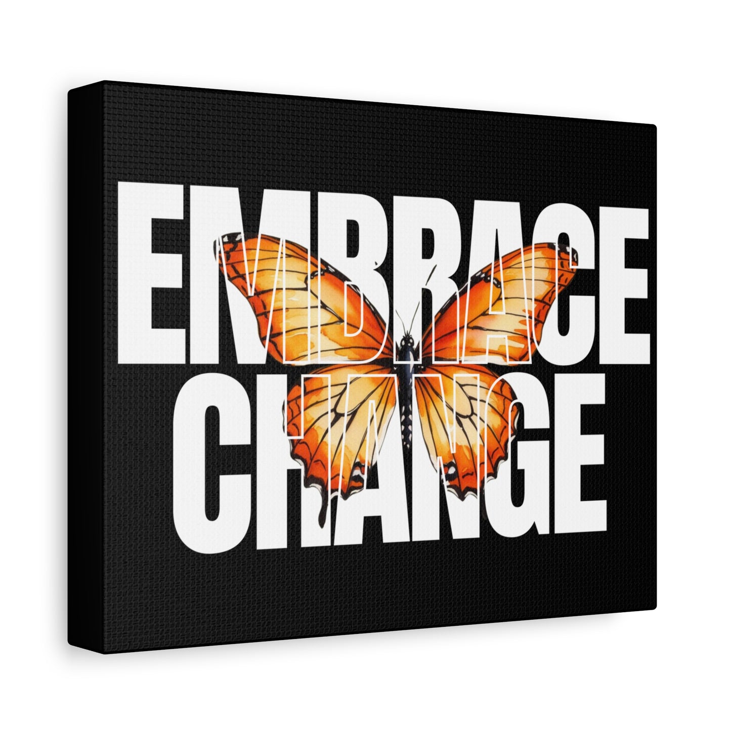 Butterfly Embrace Change Canvas Art, Motivational Wall Decor, Inspirational Gift for Home, Office, Art Print for Transformation
