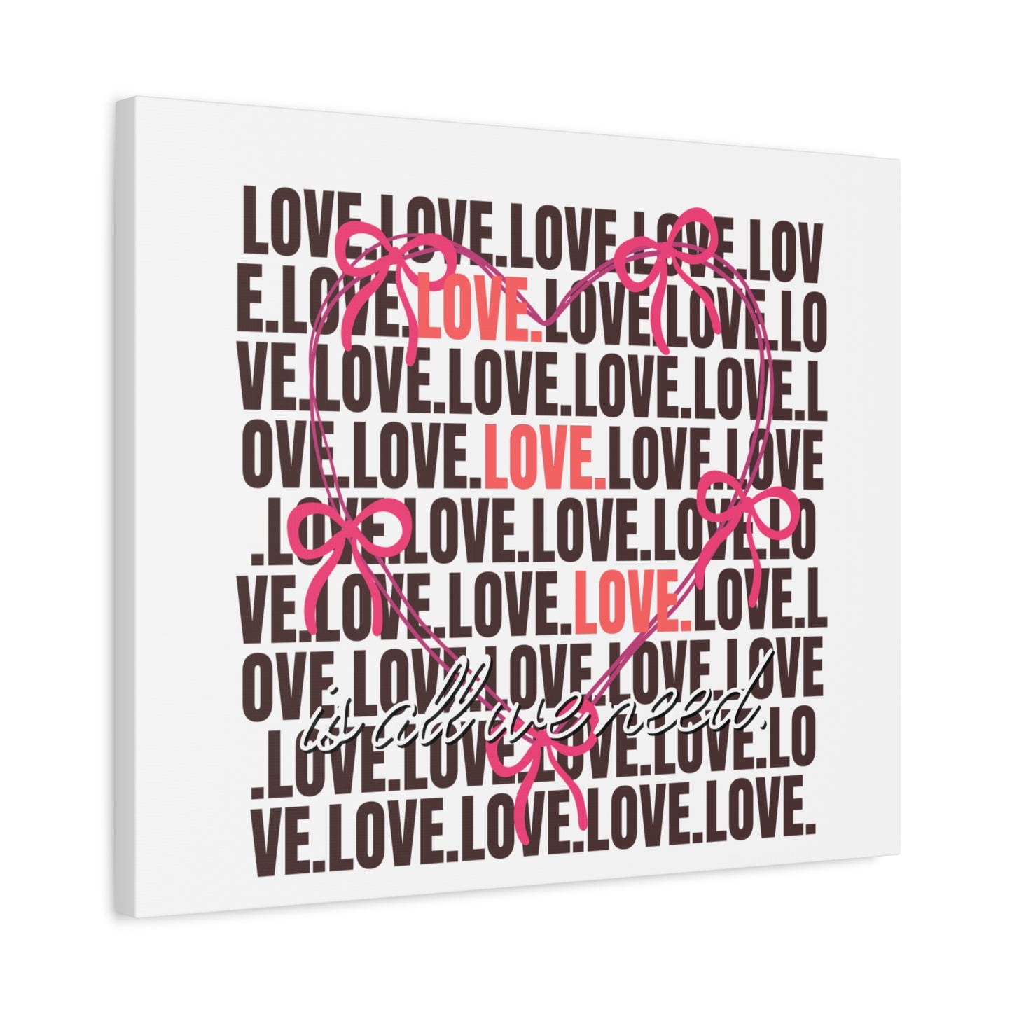 Love-Themed Canvas Art, Heart Wall Decor, Valentine's Gift, Romantic Home Decor, Engagement Present