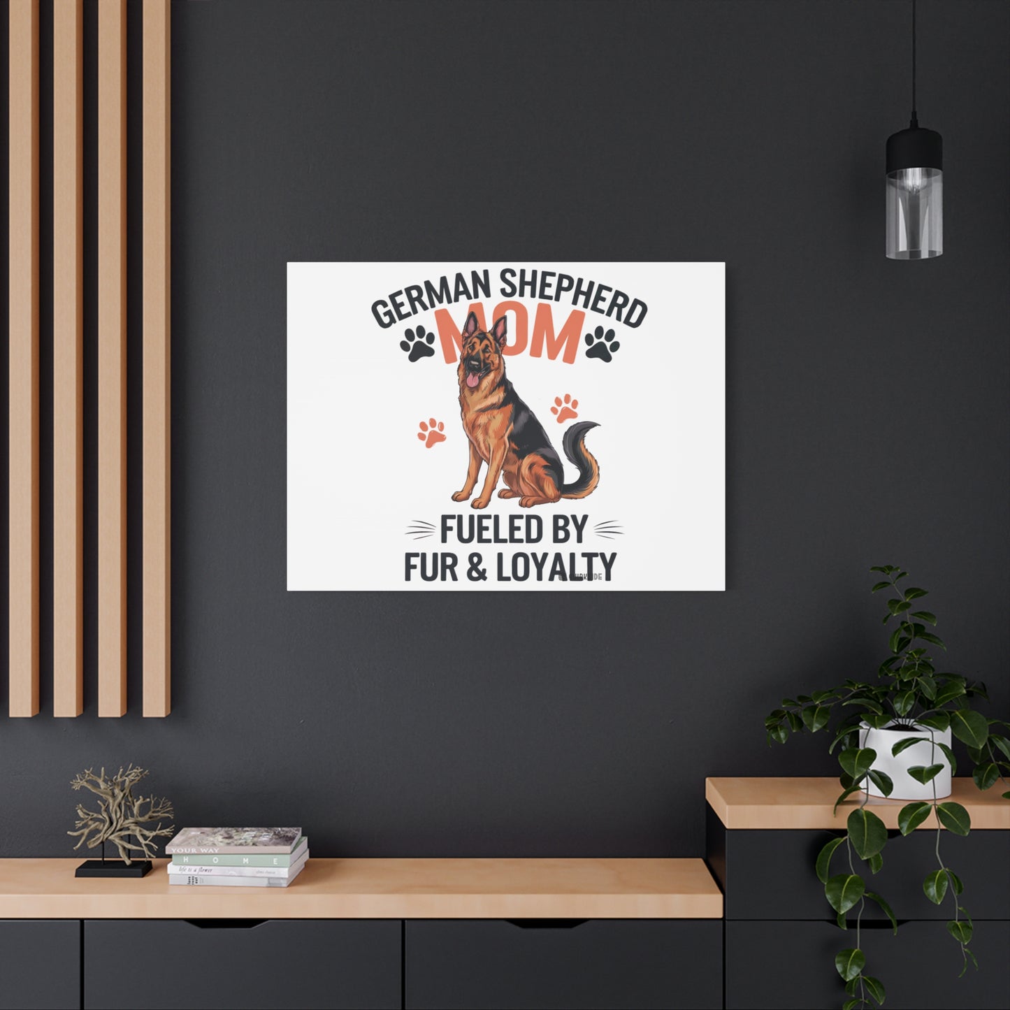German Shepherd Mom Canvas Wall Art, Dog Lover Decor, Pet Owner Gift, Home Sweet Home Art, Animal Lover Wall Decor