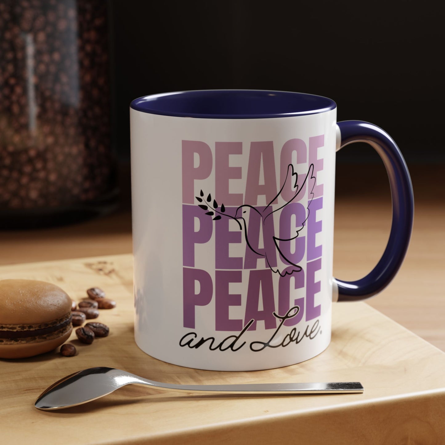 Peace and Love Accent Mug