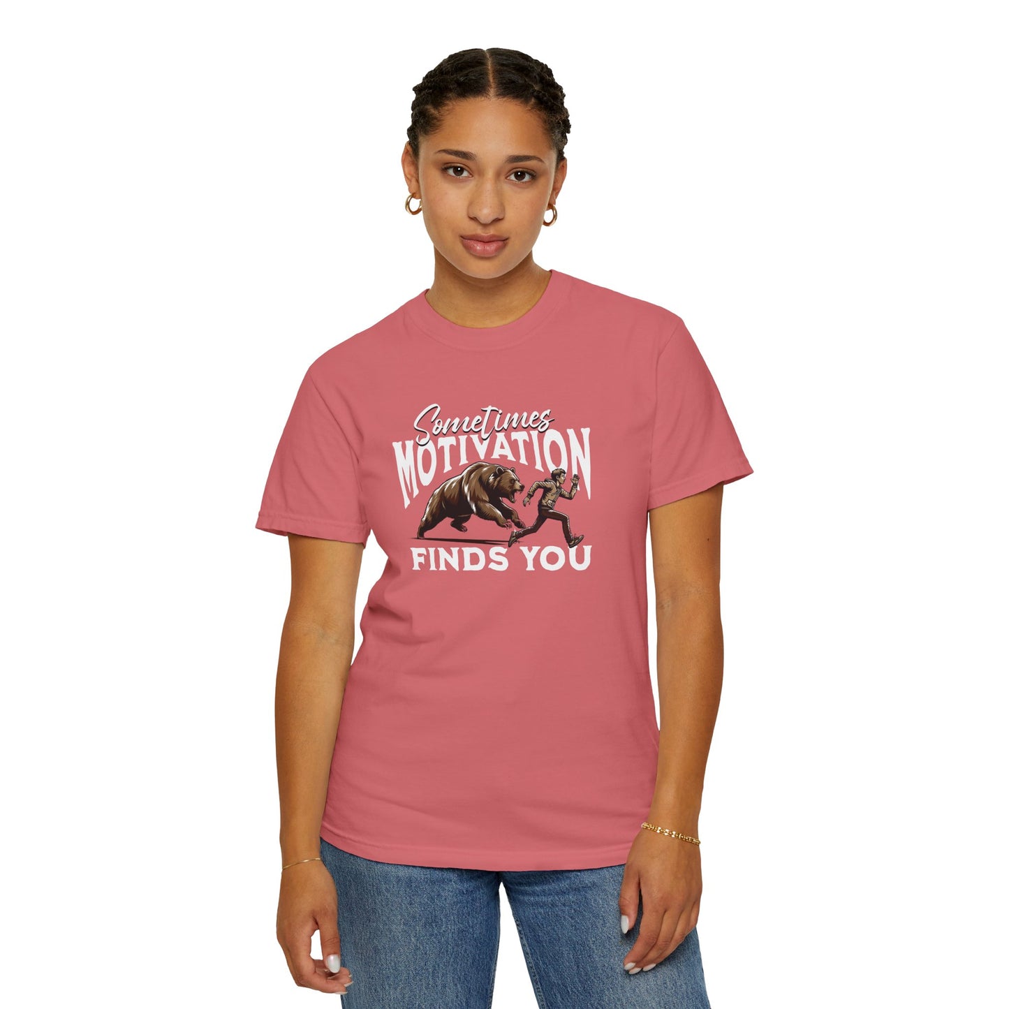 Funny Running Motivation Unisex T-shirt, Bear Chasing Humor Tee, Workout Inspiration Shirt, Fitness Apparel, Running Gift