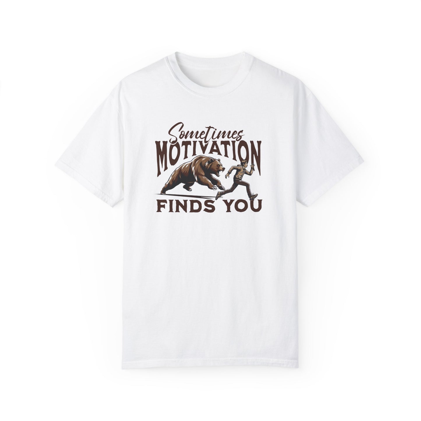 Funny Running Motivation Unisex T-shirt, Bear Chasing Humor Tee, Workout Inspiration Shirt, Fitness Apparel, Running Gift - Quirkside Creations
