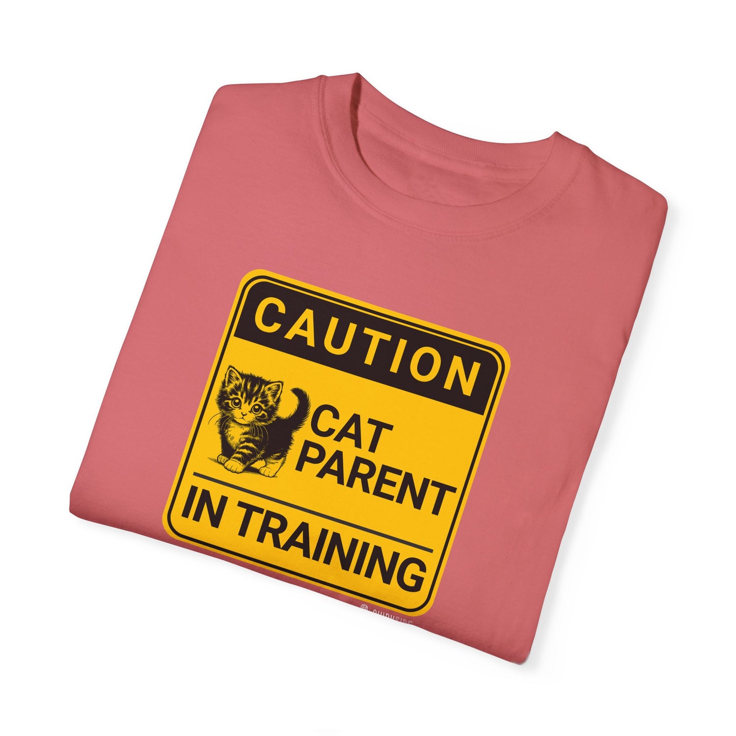 Cat Lover Unisex Garment-Dyed T-shirt, New Kitten Gift Tee, Cat Mom/Dad Shirt, Cute Pet Owner Apparel, Animal Lover Top - Quirkside Creations