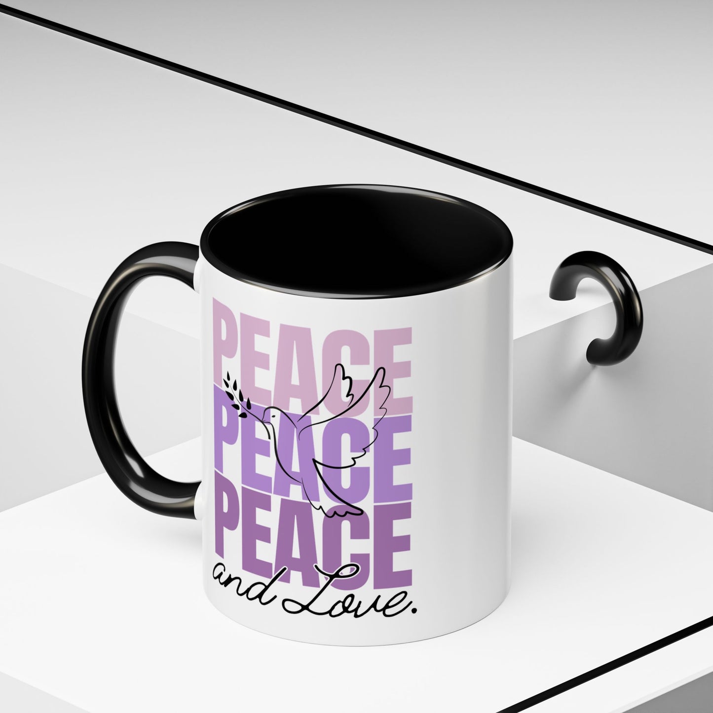 Peace and Love Accent Mug