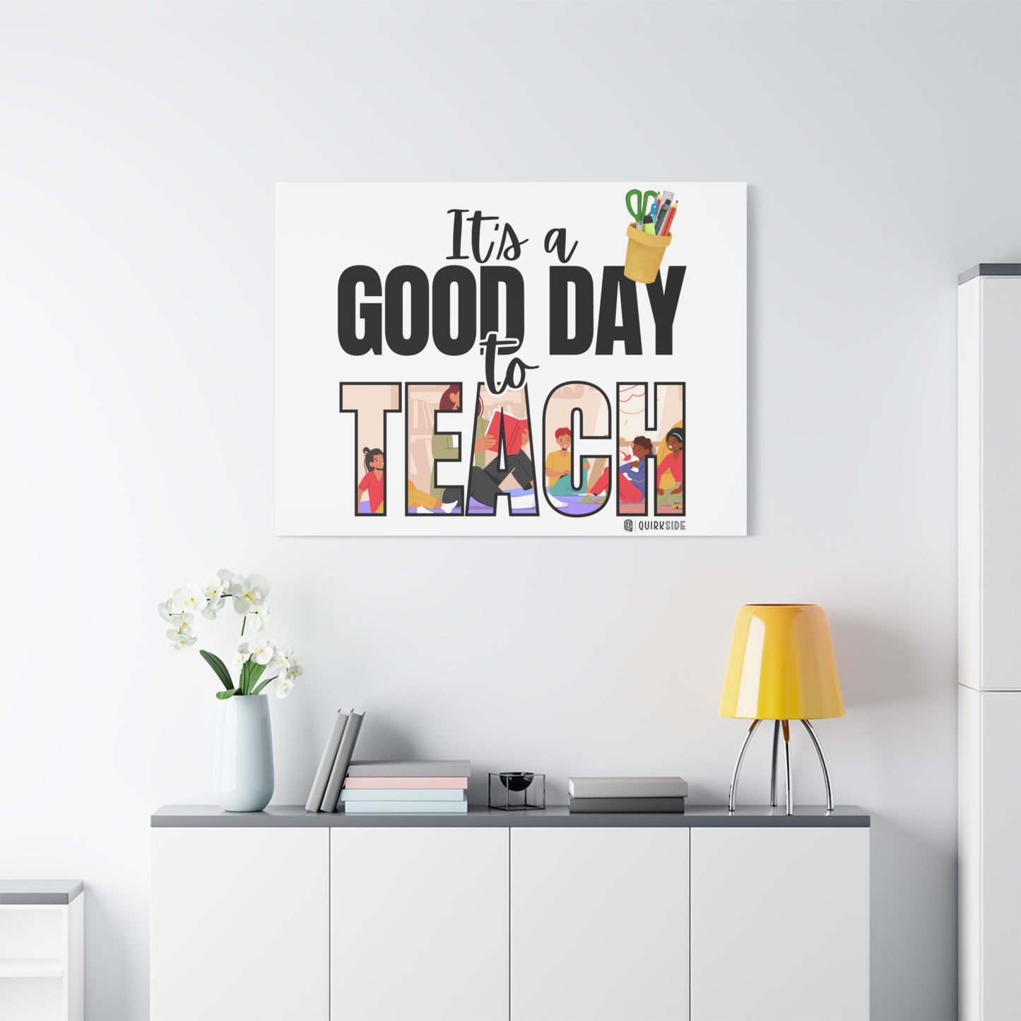 Good Day to Teach Wall Art, Teacher Gift, Classroom Decor, Inspirational Quote Canvas, Motivational Artwork