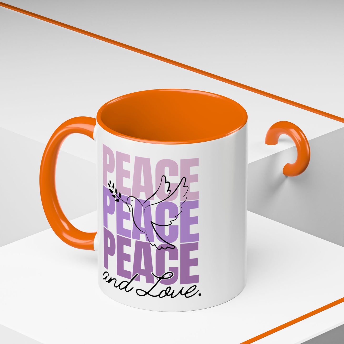 Peace and Love Accent Mug