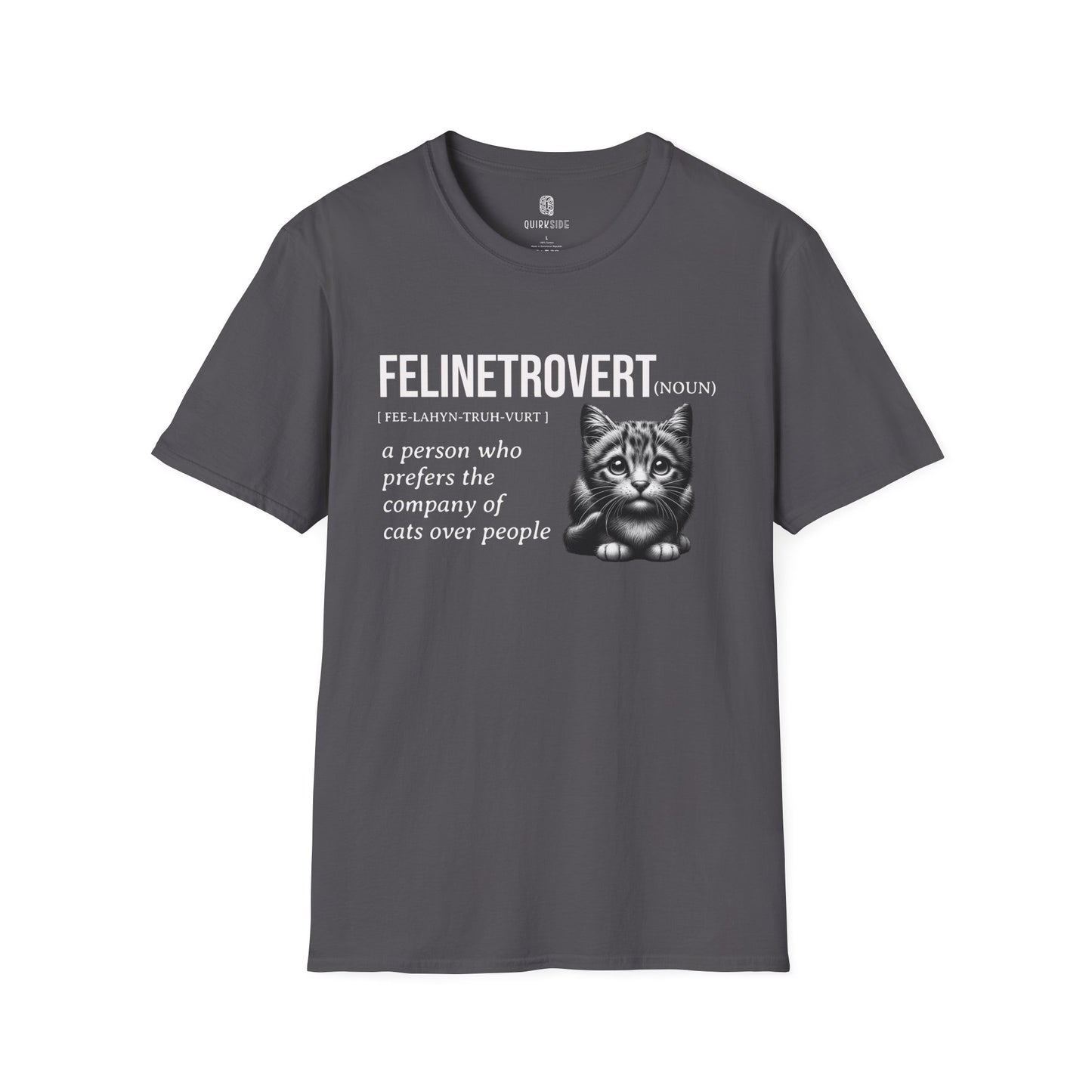 Cat Lover Unisex Softstyle T-Shirt, Cute Tee for Cat Lovers, Cat Lady Shirt, Funny Cat Tee, Cat Mom Gift, Cat Dad Shirt - Quirkside Creations