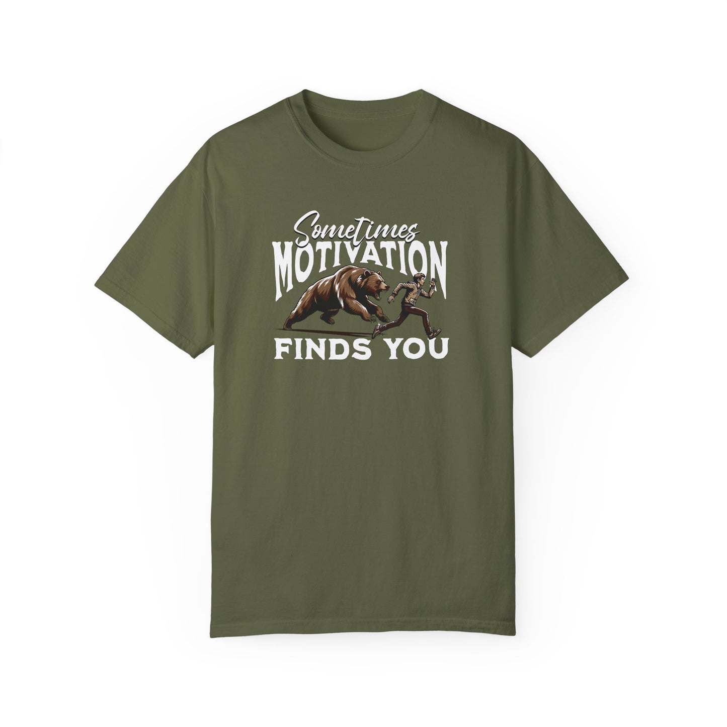 Funny Running Motivation Unisex T-shirt, Bear Chasing Humor Tee, Workout Inspiration Shirt, Fitness Apparel, Running Gift - Quirkside Creations