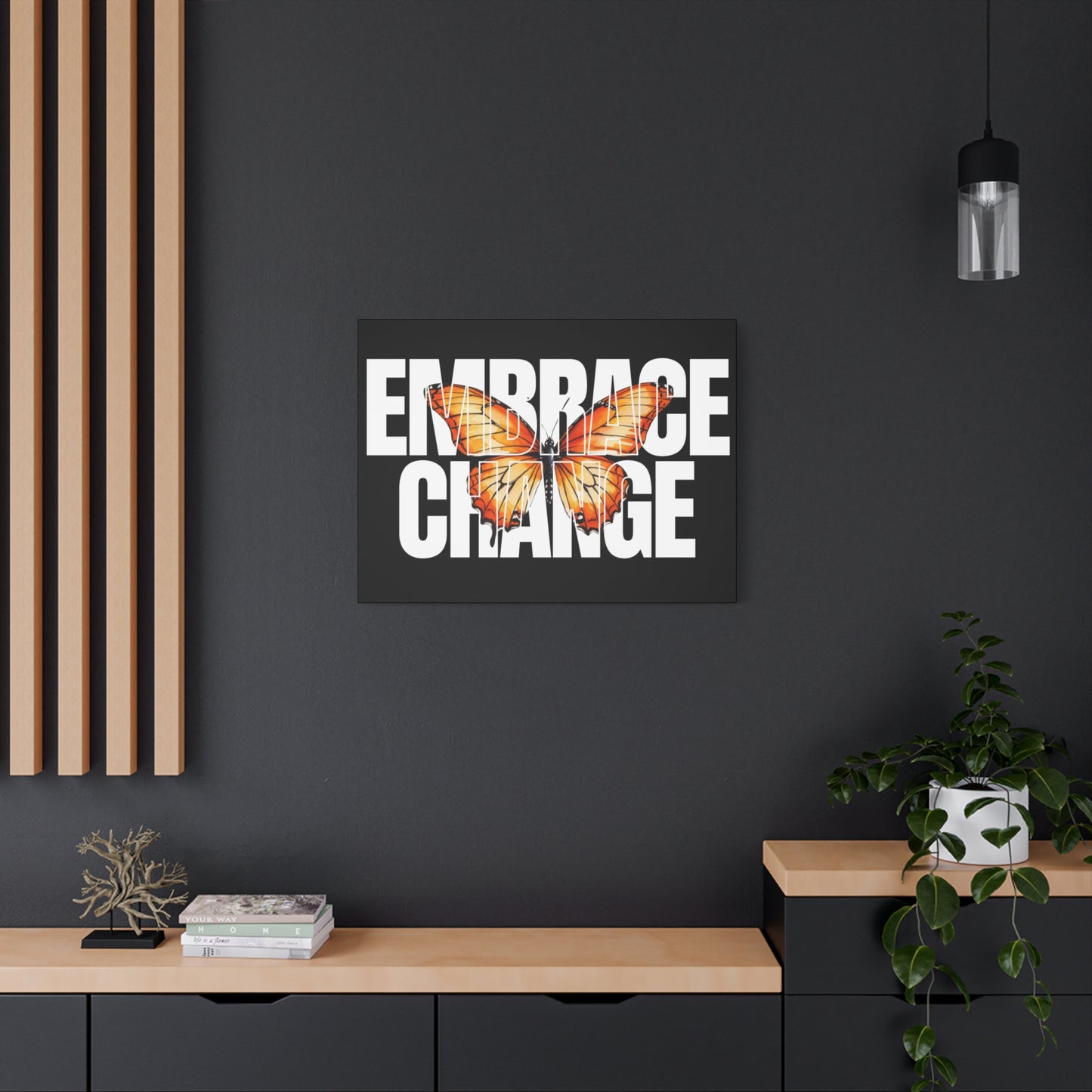 Butterfly Embrace Change Canvas Art, Motivational Wall Decor, Inspirational Gift for Home, Office, Art Print for Transformation