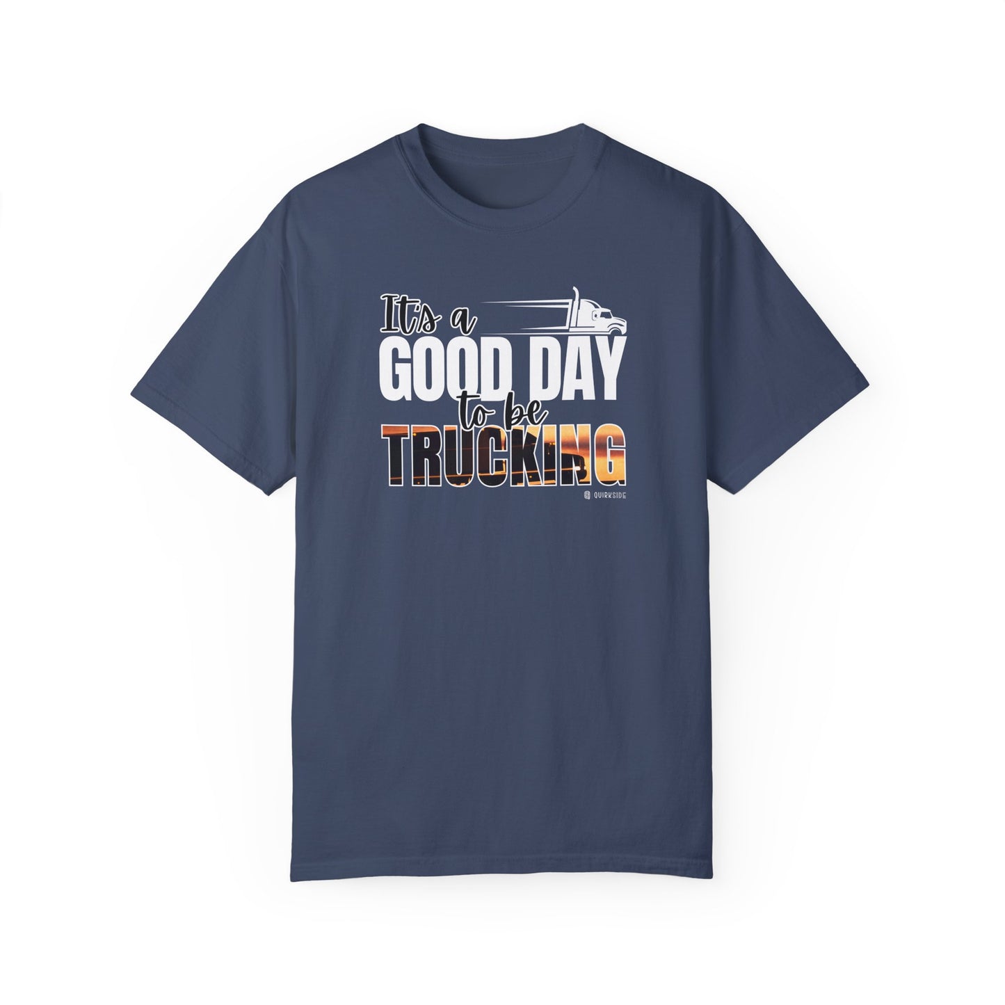 Trucking T-shirt, Truckers Tee, Highway Driver Shirt, On The Road Top, Unisex Tee, Comfortable Garment-Dyed Shirt
