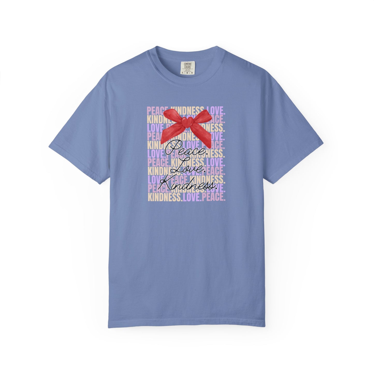 Peaceful Vibes Unisex T-shirt, Kindness Love Tee, Inspirational Shirt, Positivity Apparel, Comfortable Garment-Dyed Top