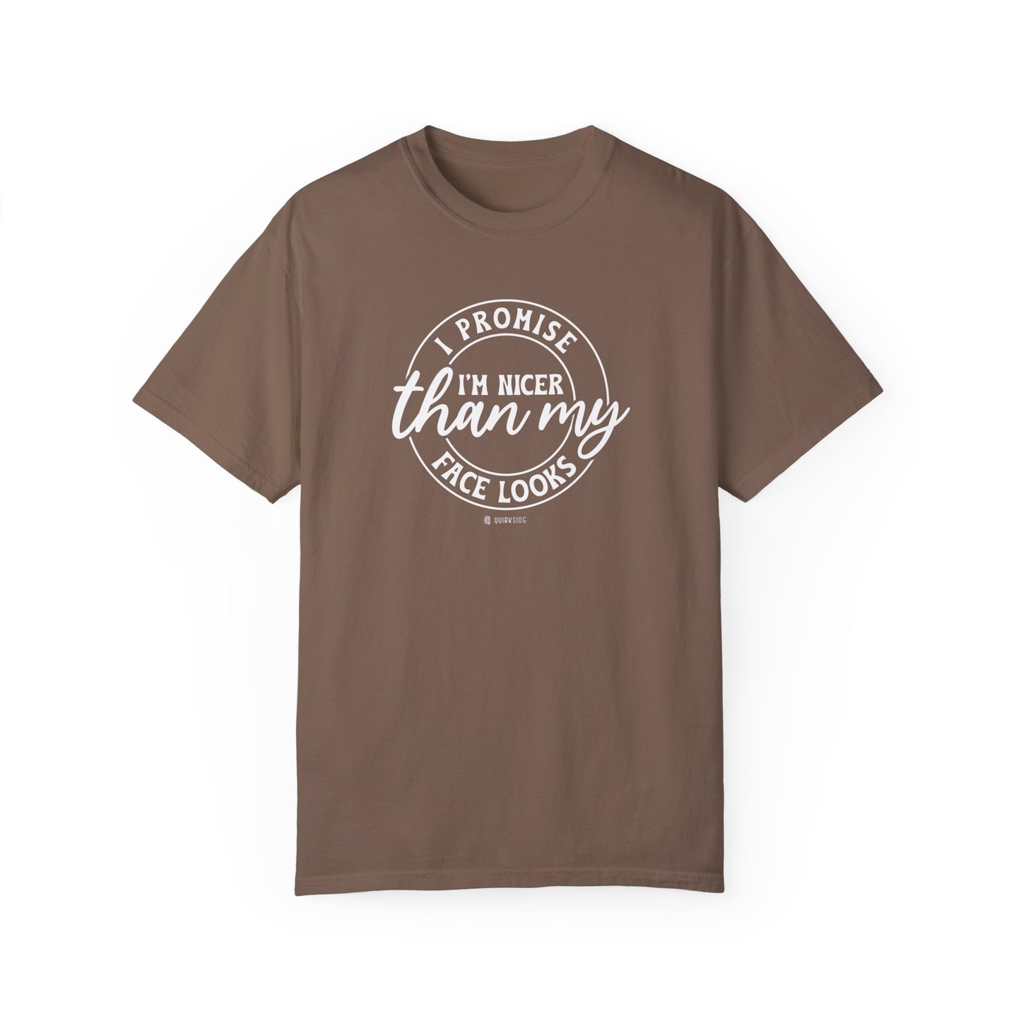 Funny Nice Person Inside Statement, Unisex Garment-Dyed T-shirt, Humorous Tee, Sarcastic Graphic Shirt, Unique Gift Idea, Cool Top - Quirkside Creations