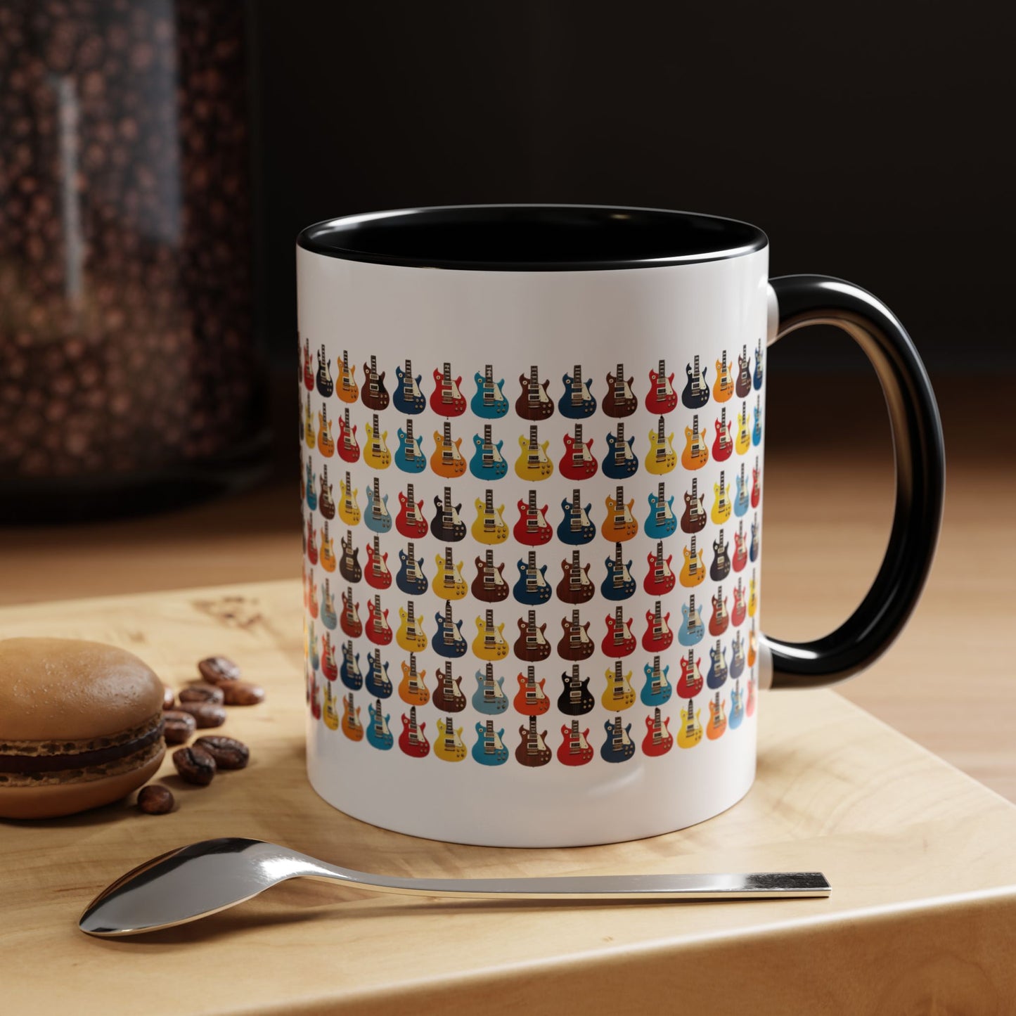 Coffee Mug - Wall of Guitars Design - Music Lover Gift