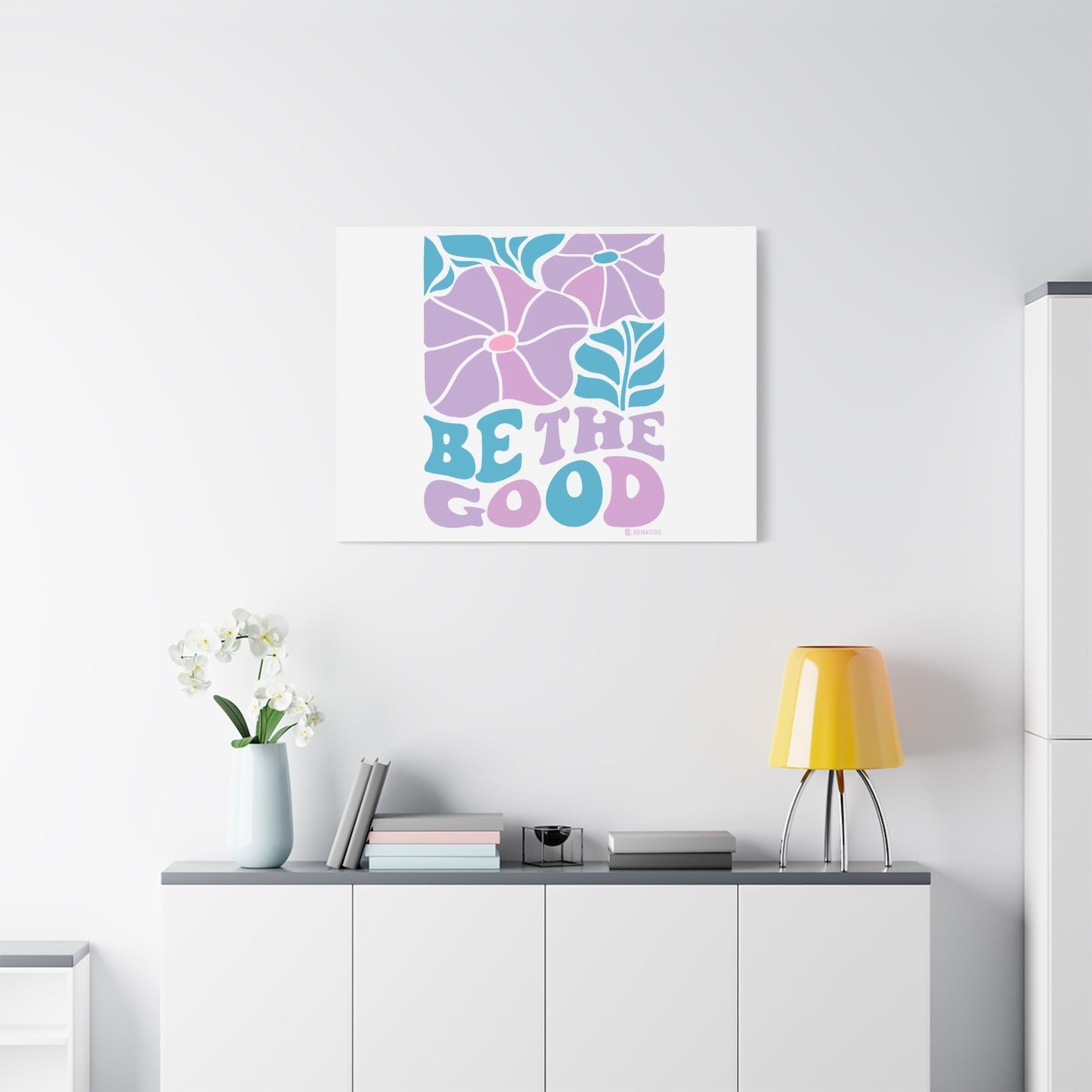 Inspirational Wall Art Canvas, Positive Vibes Home Decor, 'Be The Good' Motivational Artwork, Gift for Home, Office or Nursery