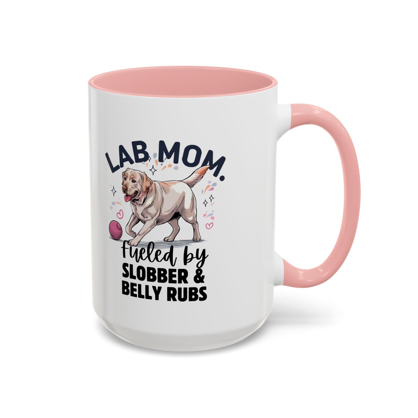 Lab Mom Coffee Mug - Fueled by Slobber & Belly Rubs, Dog Lover Gift, Pet Owner Coffee Cup, Personalized Dog Mom Mug, Cute Animal Mug