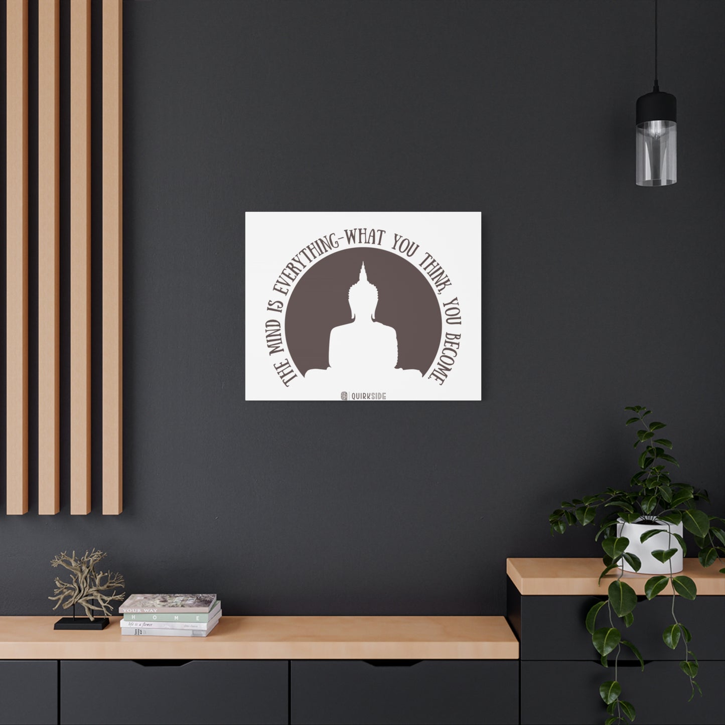 Mindfulness Buddha Canvas Art, Inspirational Wall Decor, Meditation Quote Print, Zen Home Decor, Gift for Yogis and Mindfulness Lovers
