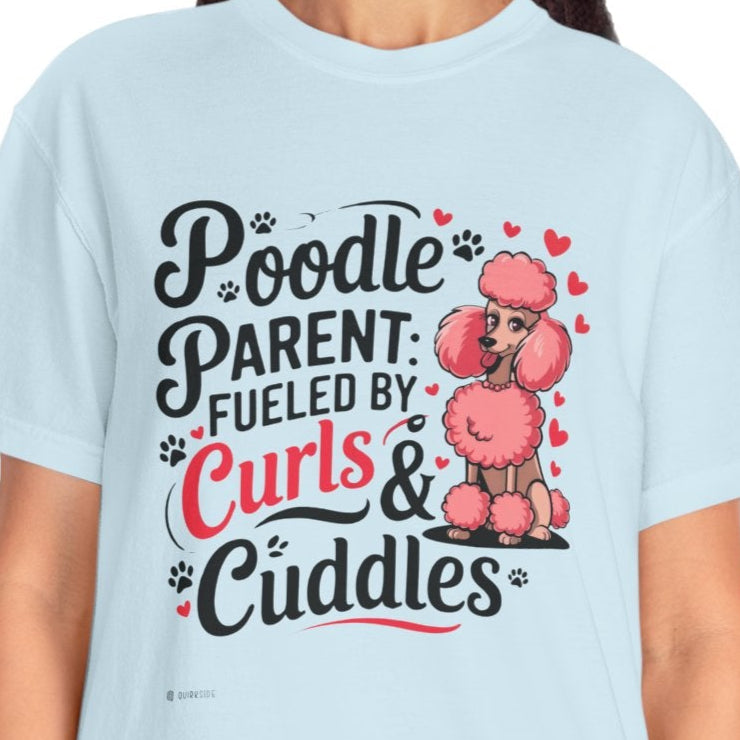 Poodle Lover T-shirt, Dog Owner Shirt, Cute Unisex Tee, Garment-Dyed Top, Dog Mom Dad Gift, Pet Lover Apparel, Animal Graphic Tee