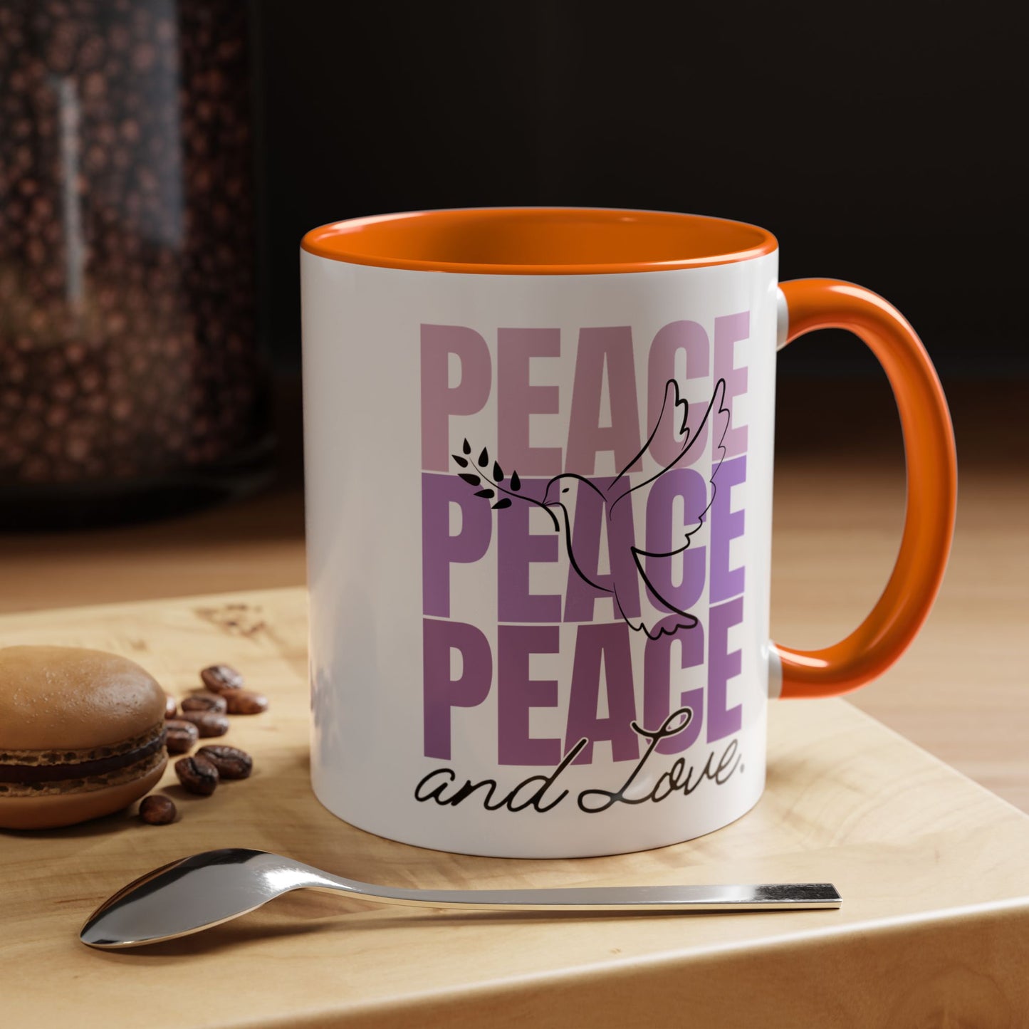 Peace and Love Accent Mug