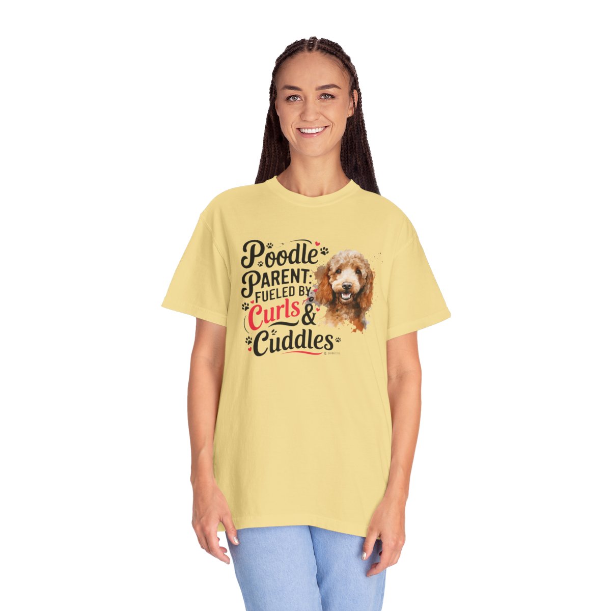 Poodle Lover T-shirt, Dog Owner Shirt, Cute Unisex Tee, Garment-Dyed Top, Dog Mom Dad Gift, Pet Lover Apparel, Animal Graphic Tee