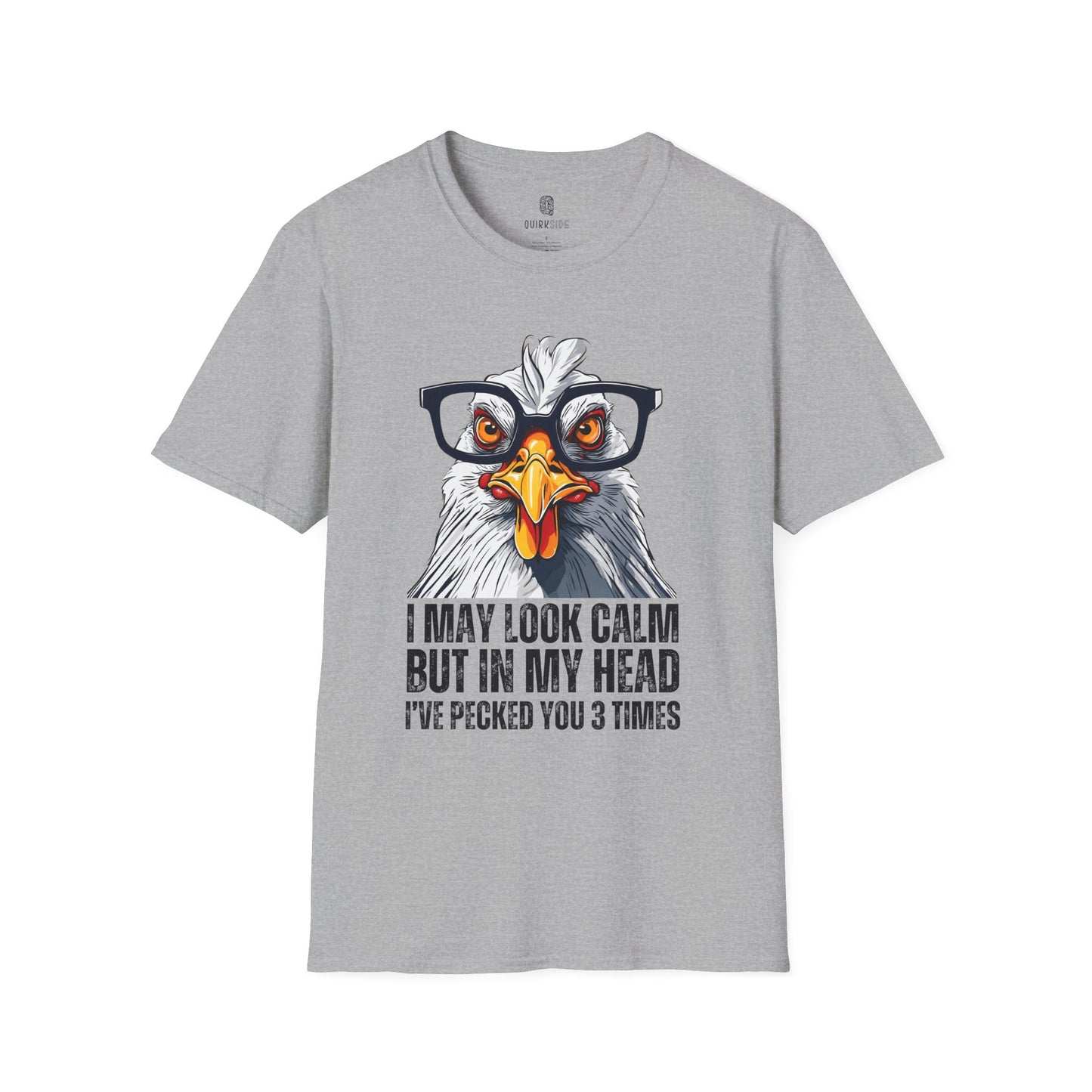 Funny Chicken Unisex T-Shirt, Crazy Chicken Tee, Quirky Humor Shirt, Stand Out Apparel, Hilarious Graphic Top - Quirkside Creations