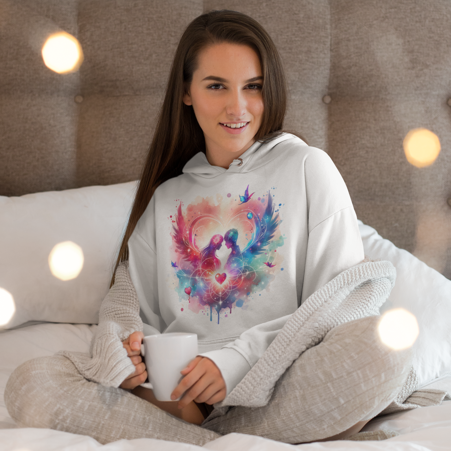 Symbol of Love Unisex Hoodie Sweatshirt, Valentine's Day Gift, Eco-Friendly Pullover, Artistic Design, Colorful Hoodie, Romantic Apparel - Quirkside Creations