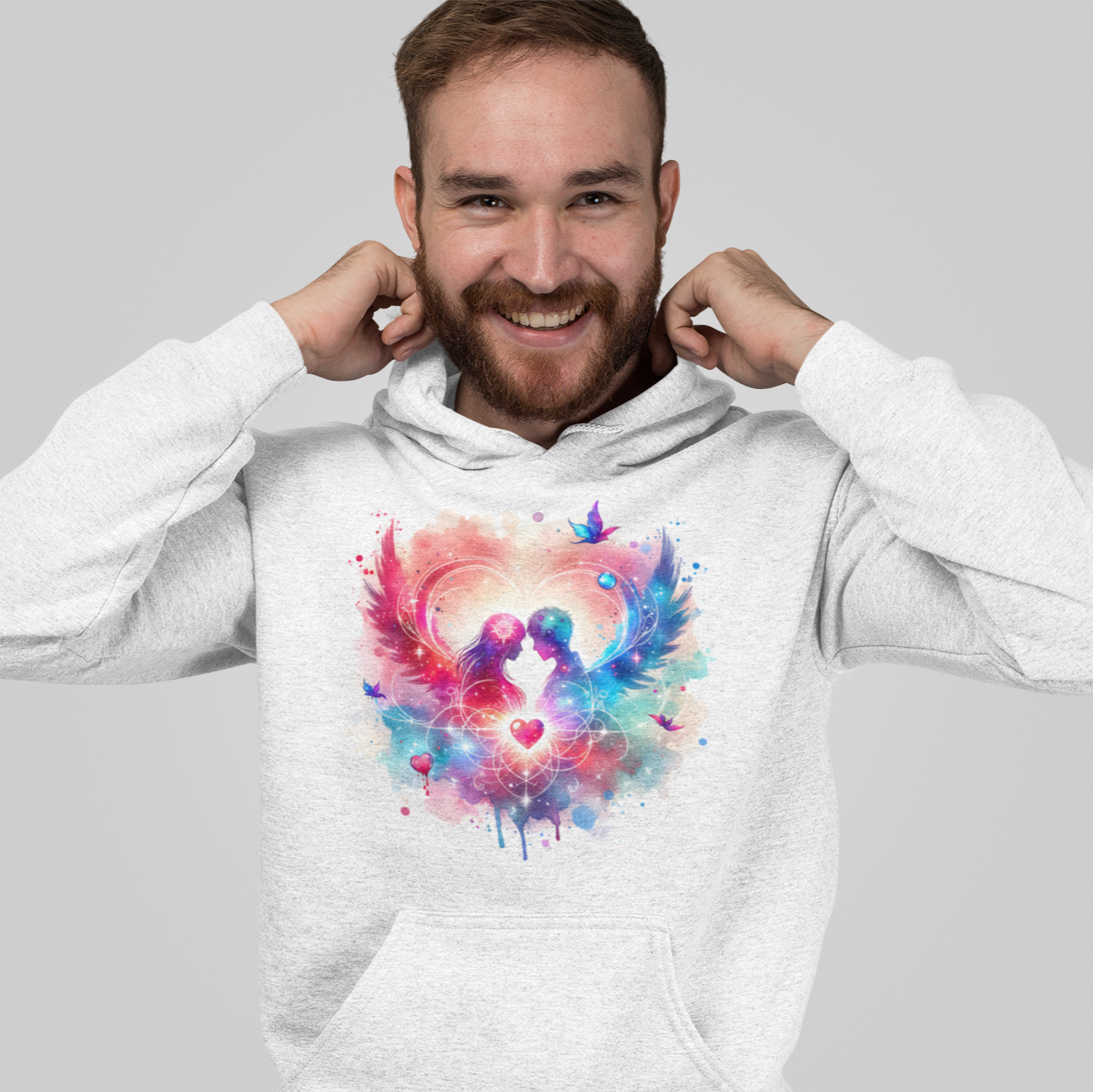 Symbol of Love Unisex Hoodie Sweatshirt, Valentine's Day Gift, Eco-Friendly Pullover, Artistic Design, Colorful Hoodie, Romantic Apparel - Quirkside Creations