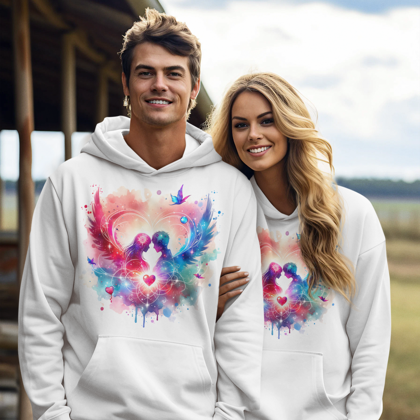 Symbol of Love Unisex Hoodie Sweatshirt, Valentine's Day Gift, Eco-Friendly Pullover, Artistic Design, Colorful Hoodie, Romantic Apparel - Quirkside Creations