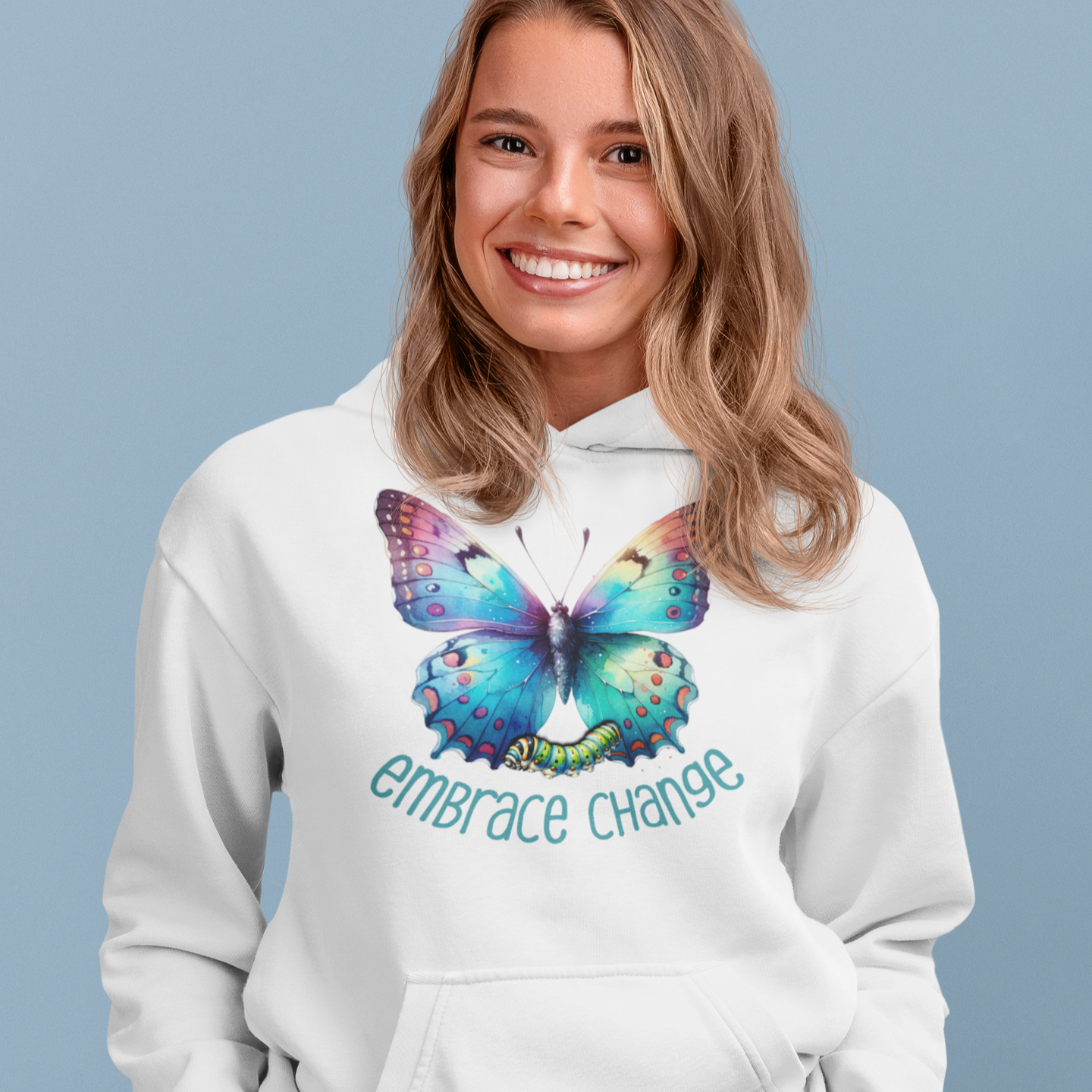 Butterfly Transformation Hoodie, Inspirational Change Sweatshirt, Metamorphosis Quote Jumper, Growth Encouragement Pullover, Positive - Quirkside Creations