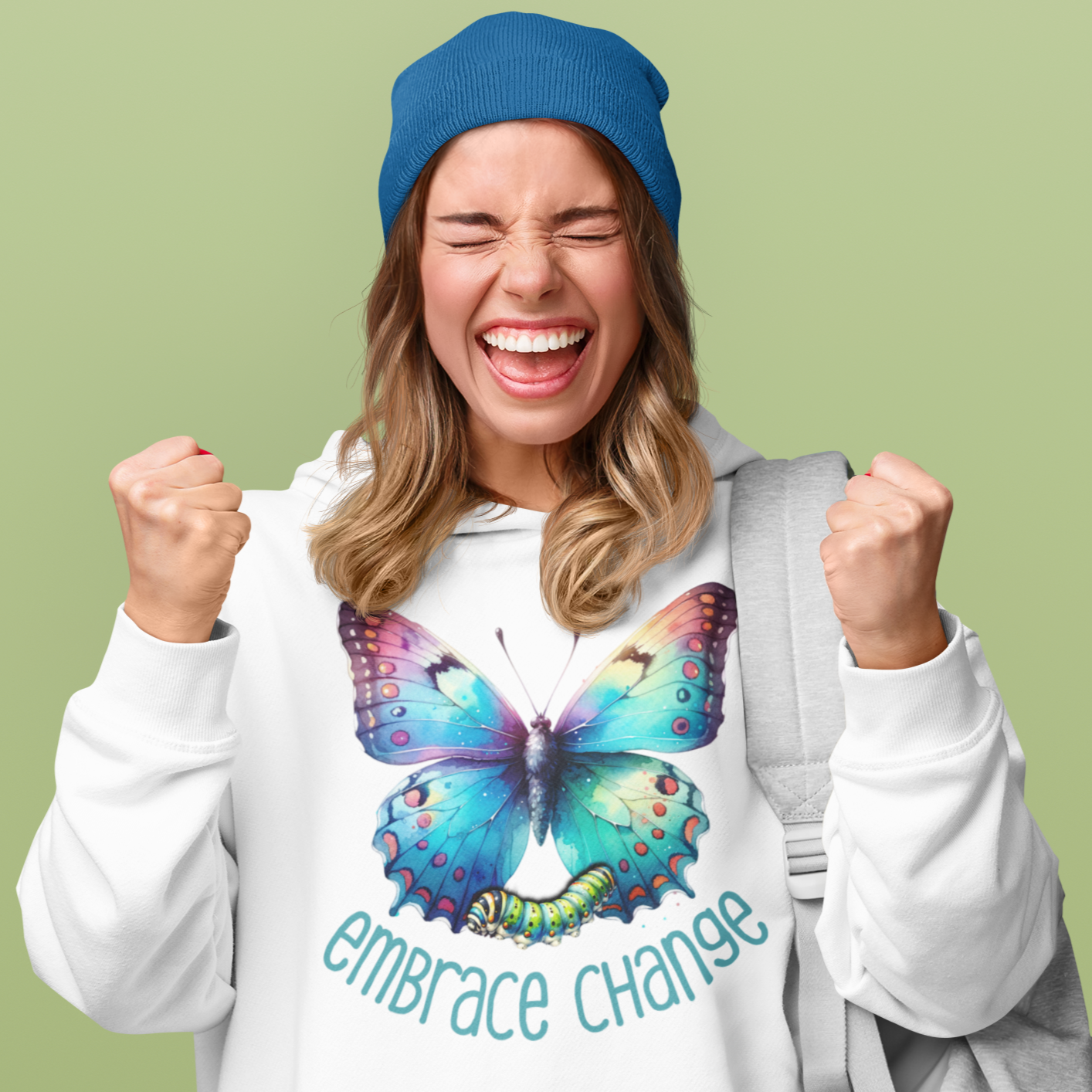 Butterfly Transformation Hoodie, Inspirational Change Sweatshirt, Metamorphosis Quote Jumper, Growth Encouragement Pullover, Positive - Quirkside Creations