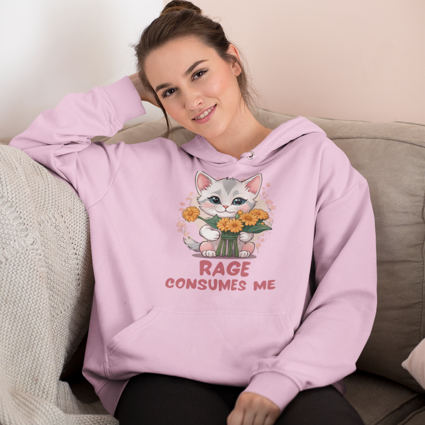 Cute Kitten Hoodie Sweatshirt, Cute Cat Lover Gift, Funny Animal Lover Jumper, Sarcastic Pet Owner Pullover, Hilarious Cat Lady - Quirkside Creations