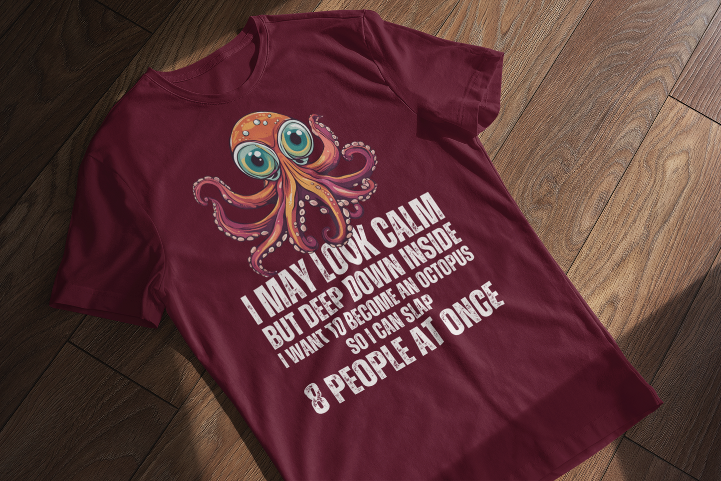 Octopus Funny Unisex Softstyle T-Shirt, Crazy Humor Tee, Stand Out Shirt, Quirky Octopus Top, Hilarious Graphic Tee