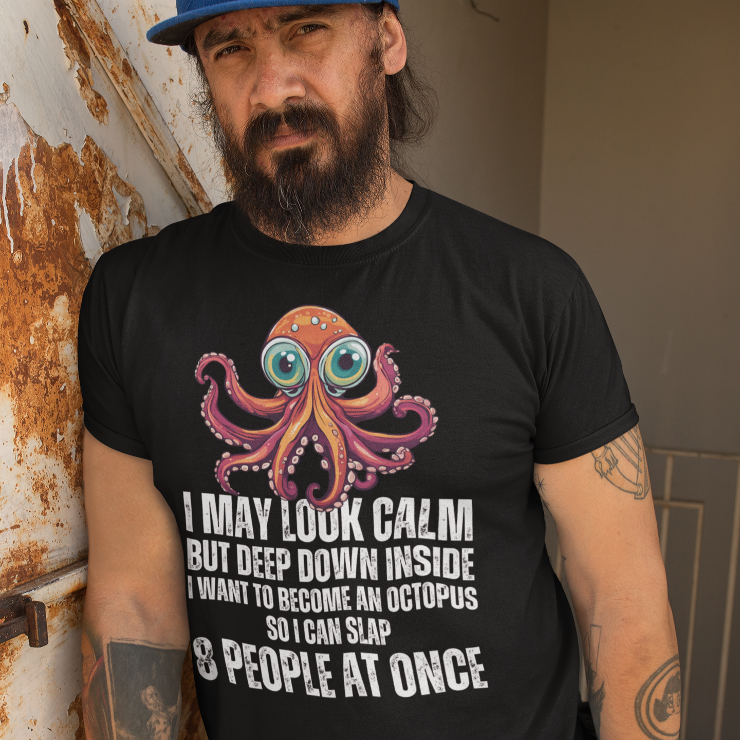 Octopus Funny Unisex Softstyle T-Shirt, Crazy Humor Tee, Stand Out Shirt, Quirky Octopus Top, Hilarious Graphic Tee - Quirkside Creations