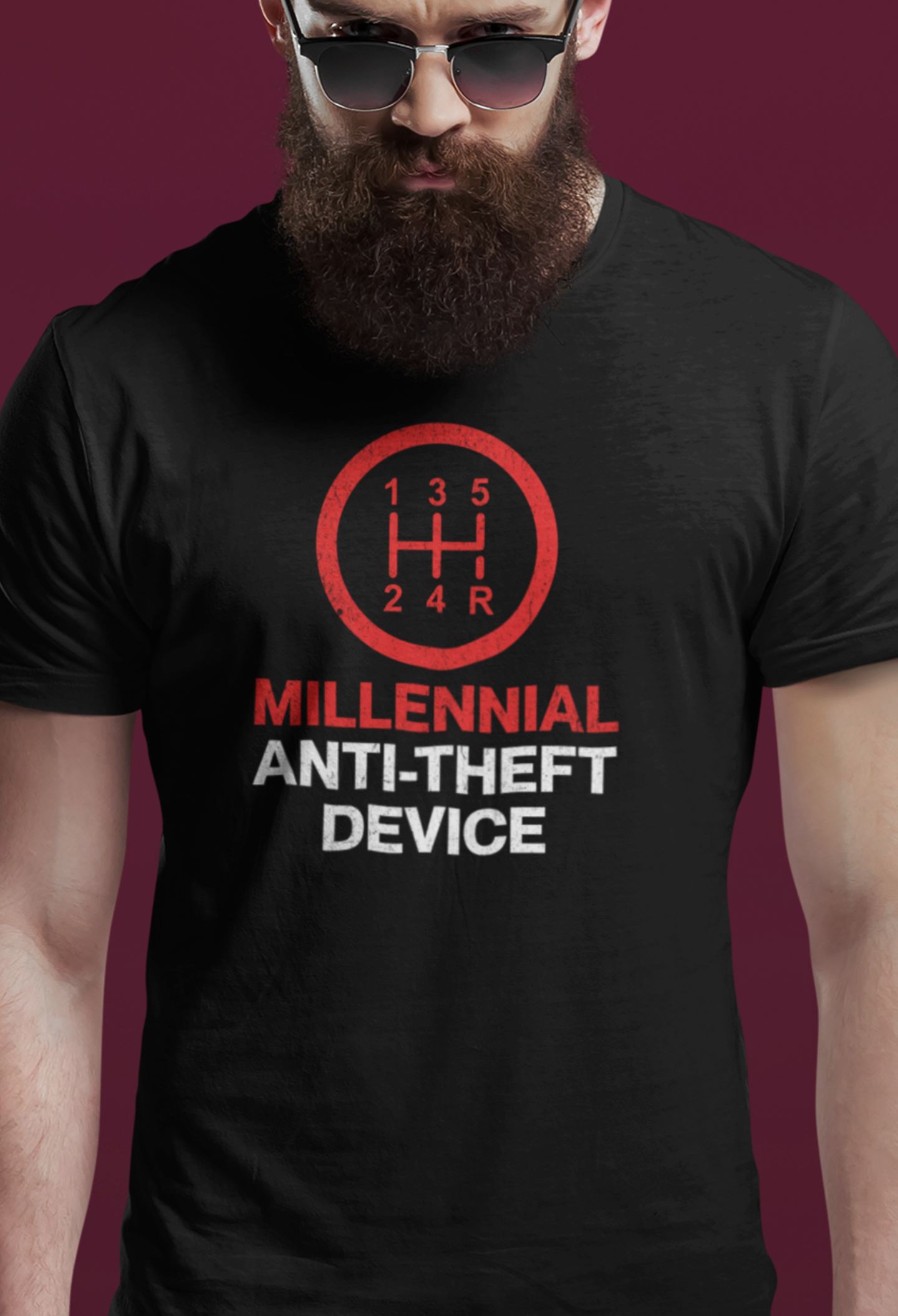 Millennial Anti-Theft Device T-Shirt, Quirky Design