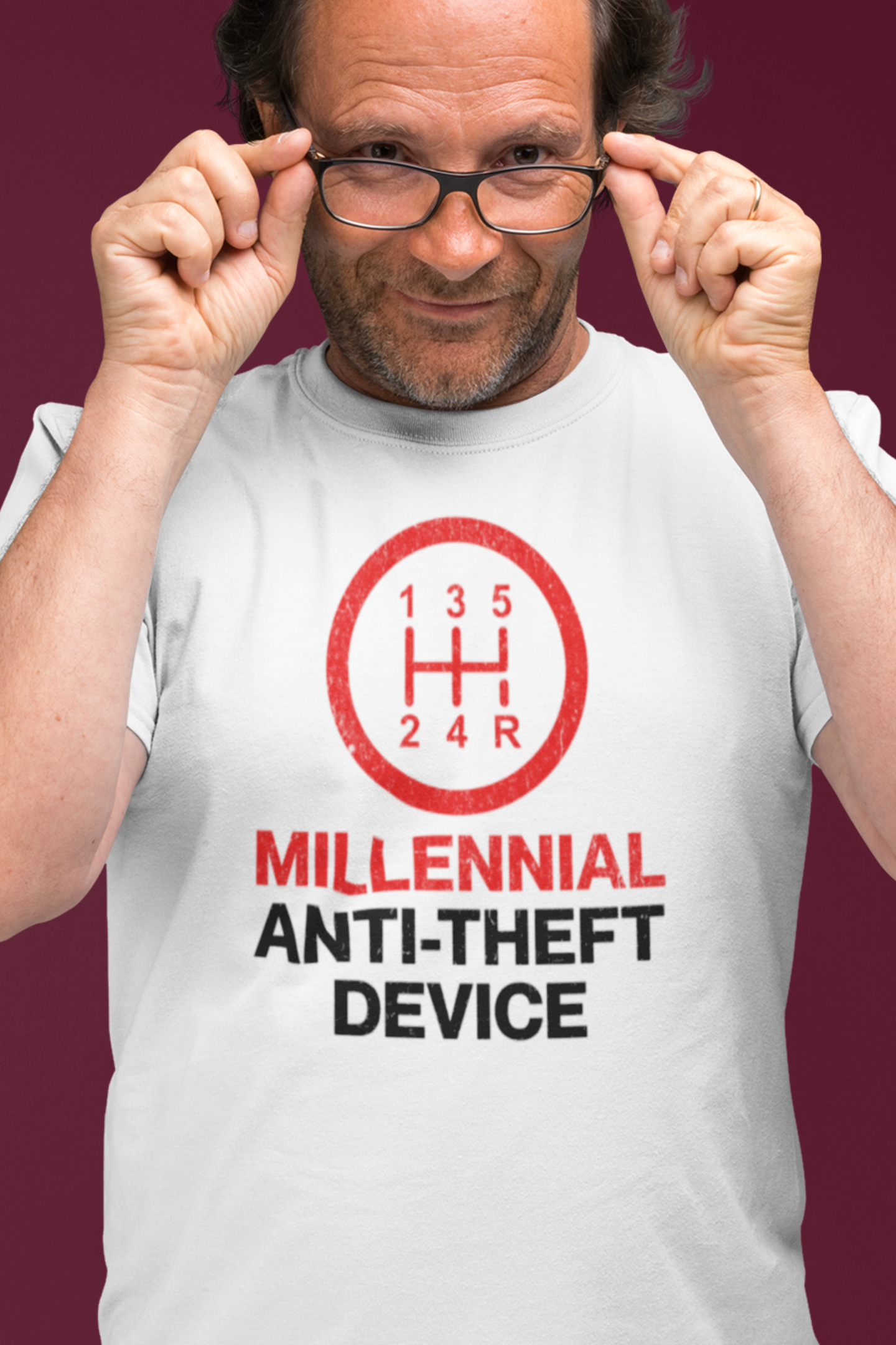 Millennial Anti-Theft Device T-Shirt, Quirky Design