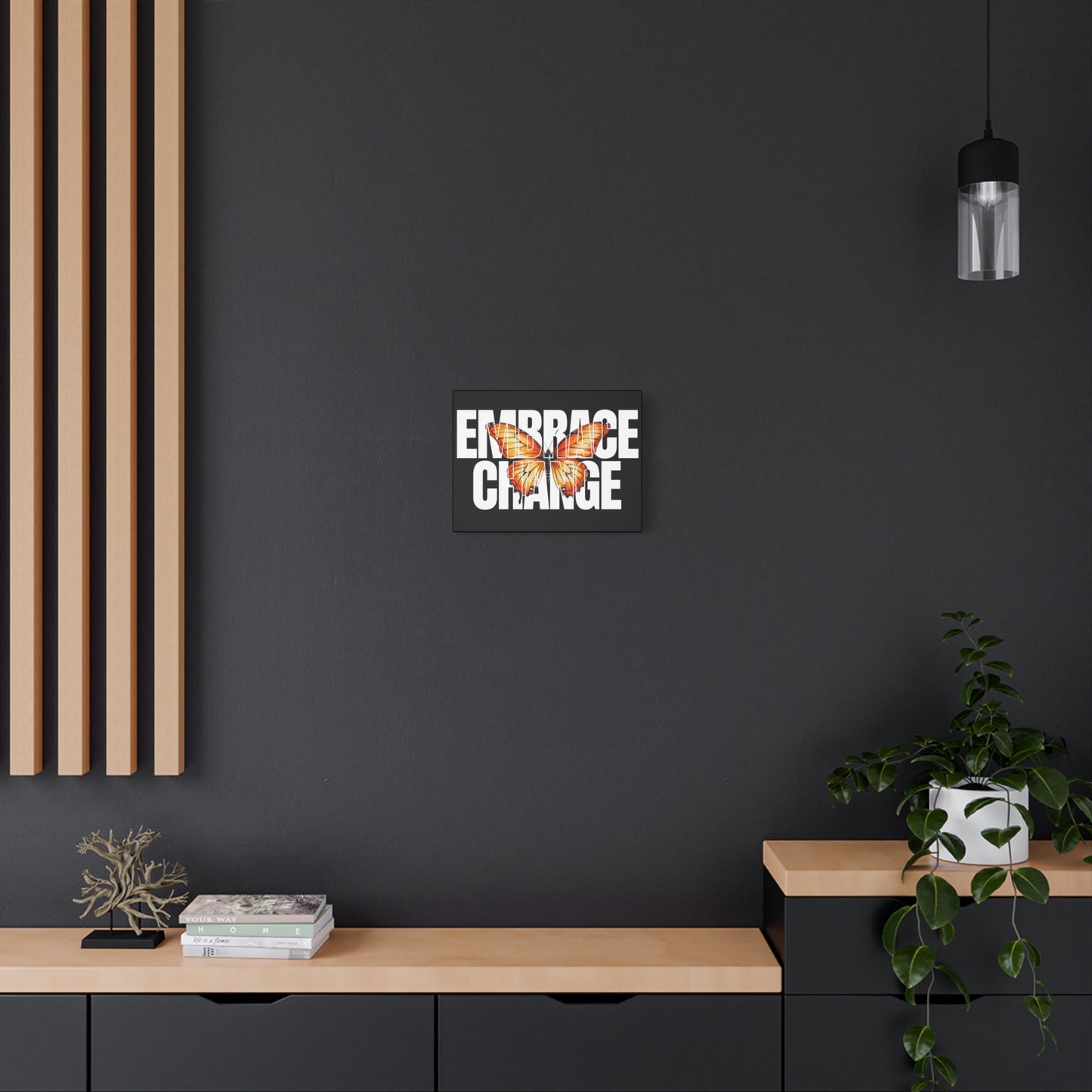 Butterfly Embrace Change Canvas Art, Motivational Wall Decor, Inspirational Gift for Home, Office, Art Print for Transformation
