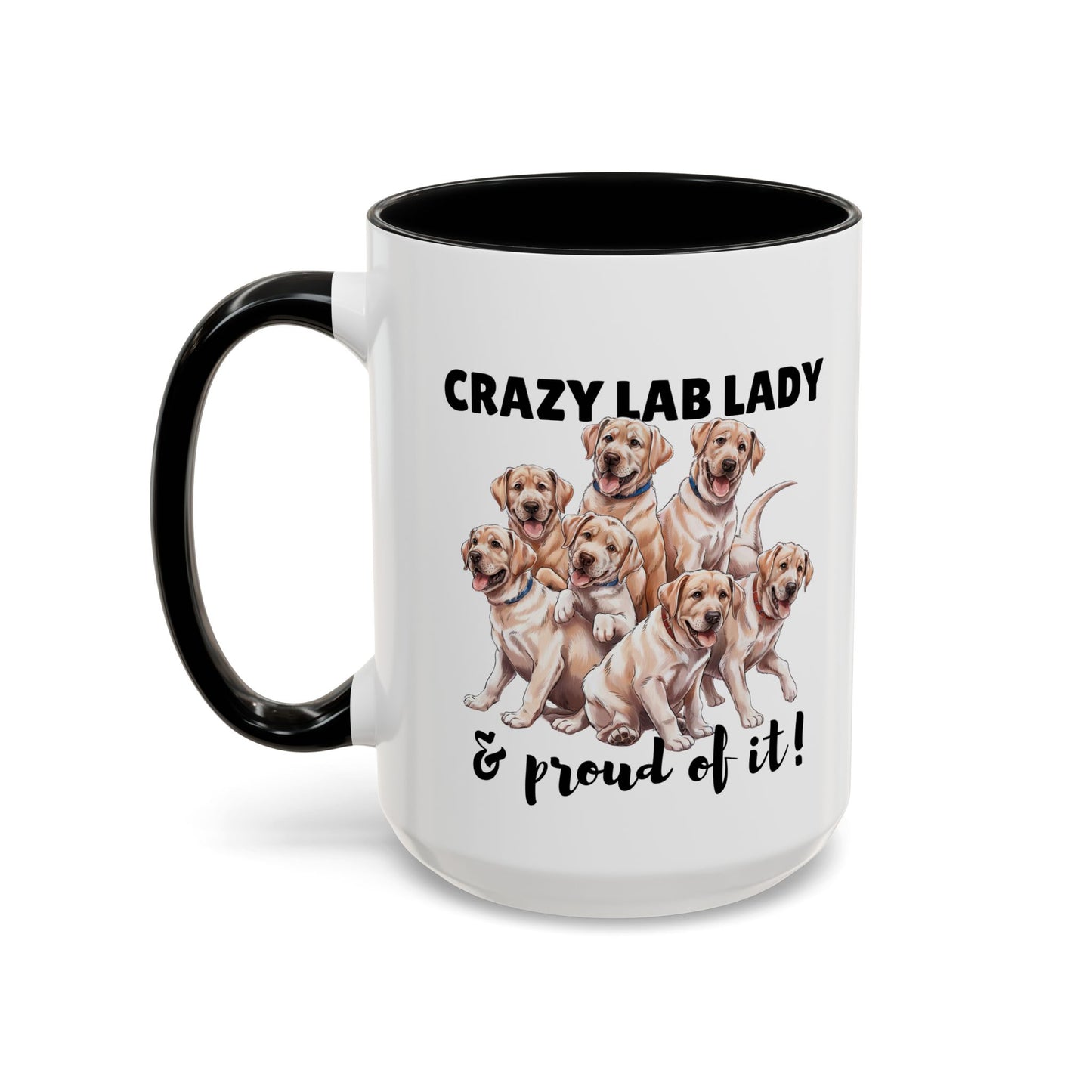 Crazy Lab Lady Coffee Mug - Dog Lover Gift, Pet Mom Mug, Funny Lab Dog Mug, Coffee Cup for Dog Owners, Animal Lover's Accessories